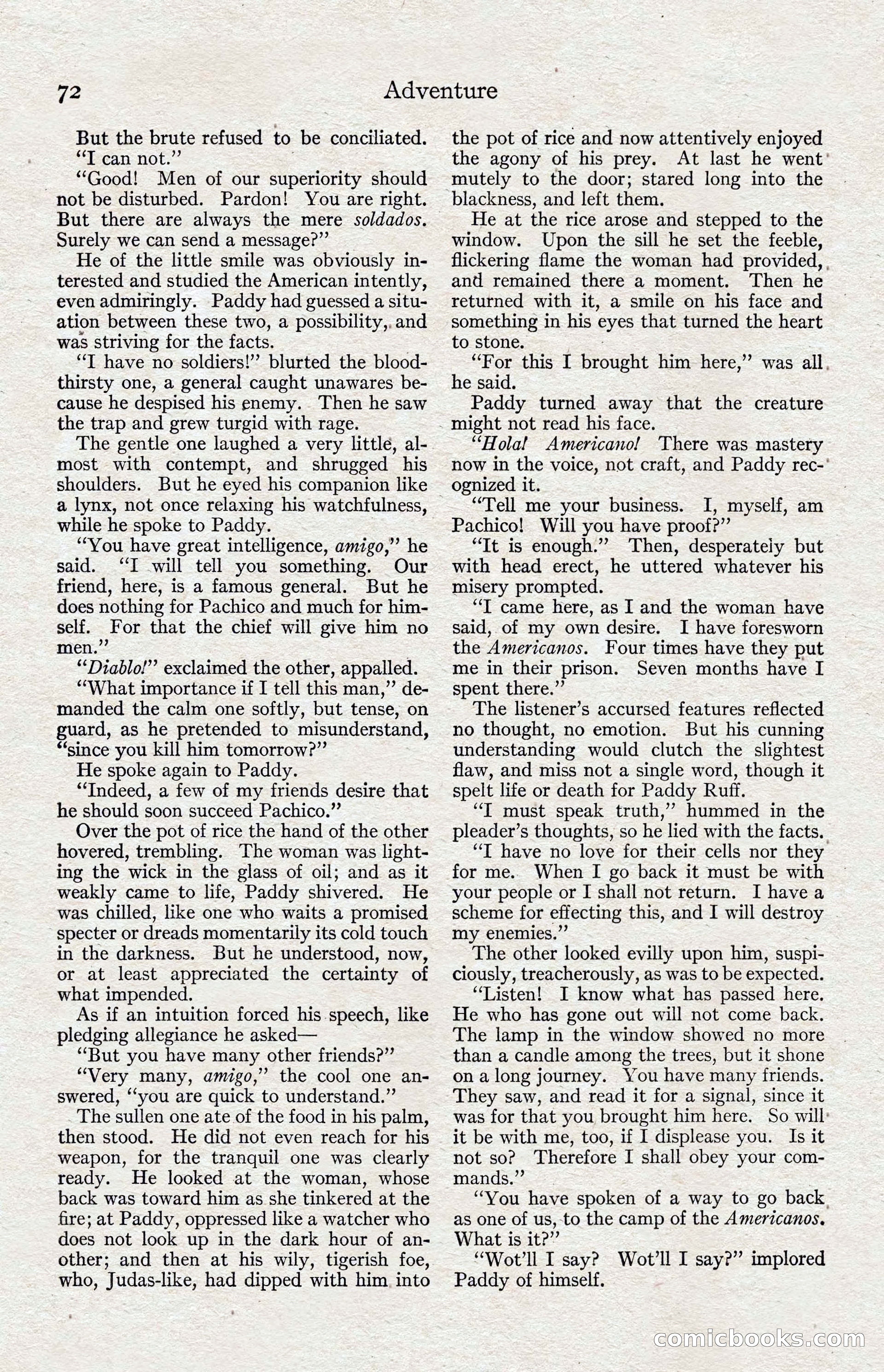 Adventure Magazine, August 1916 — page 74 of 228
