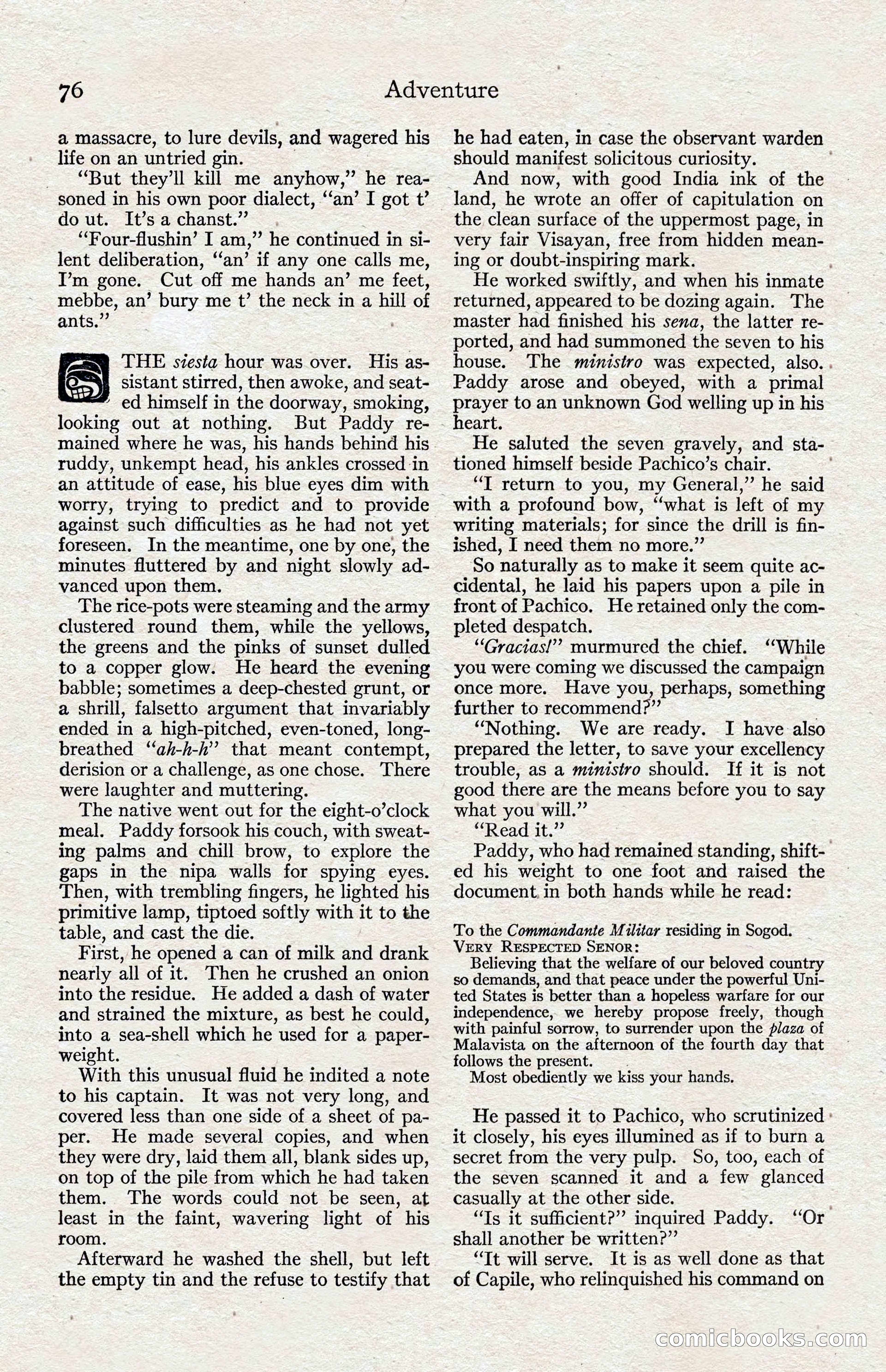 Adventure Magazine, August 1916 — page 78 of 228