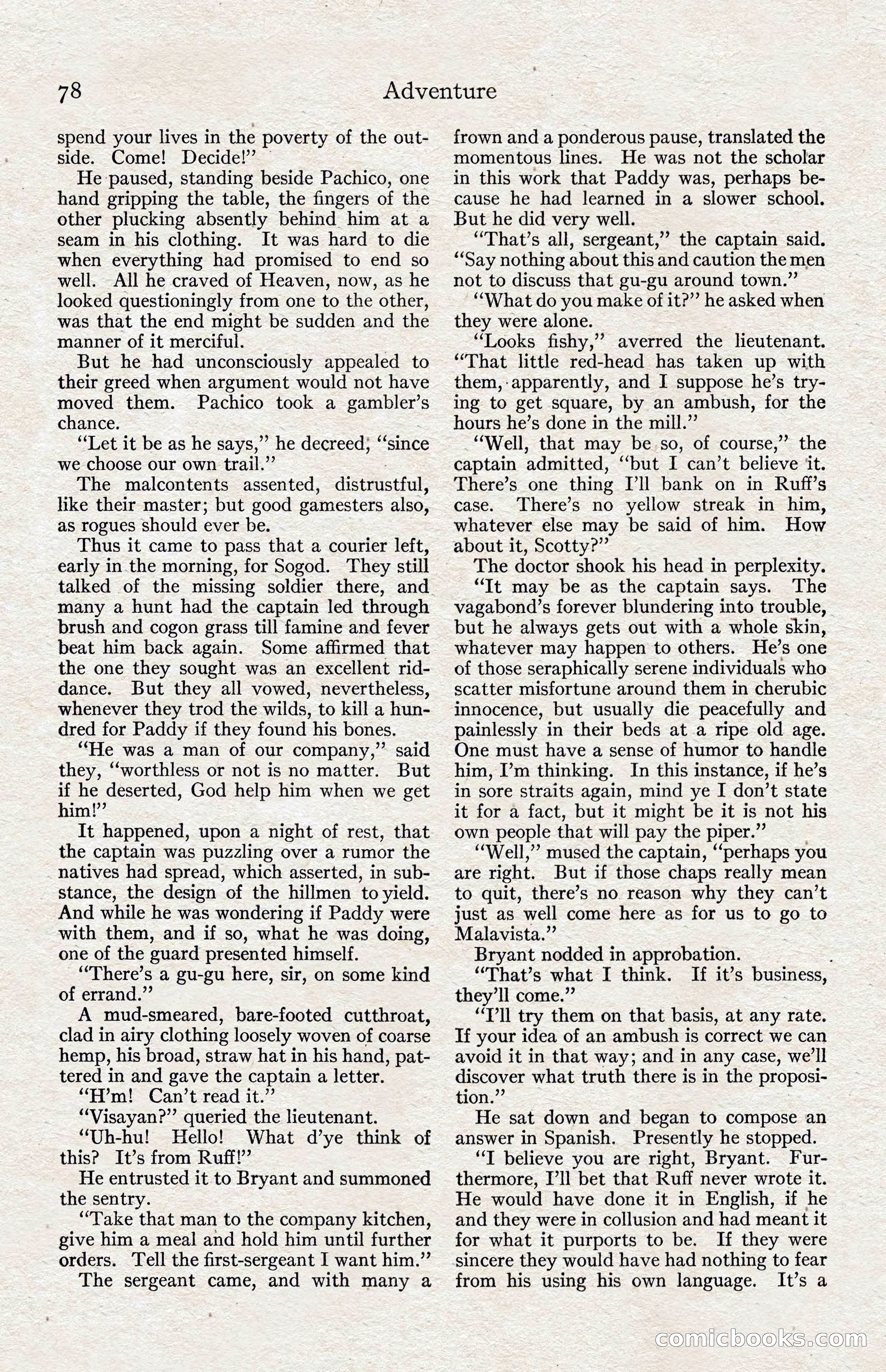 Adventure Magazine, August 1916 — page 80 of 228
