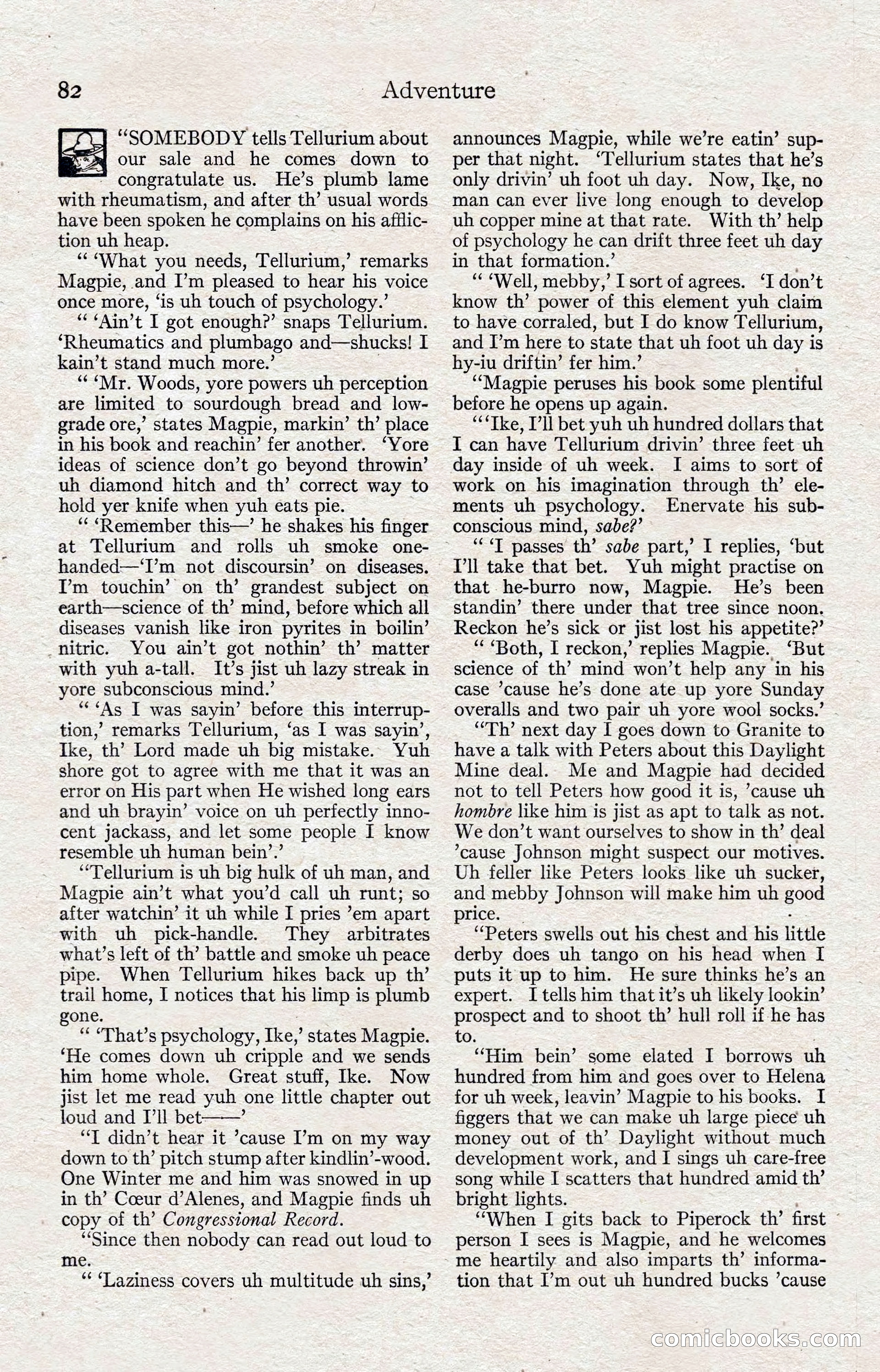 Adventure Magazine, August 1916 — page 84 of 228
