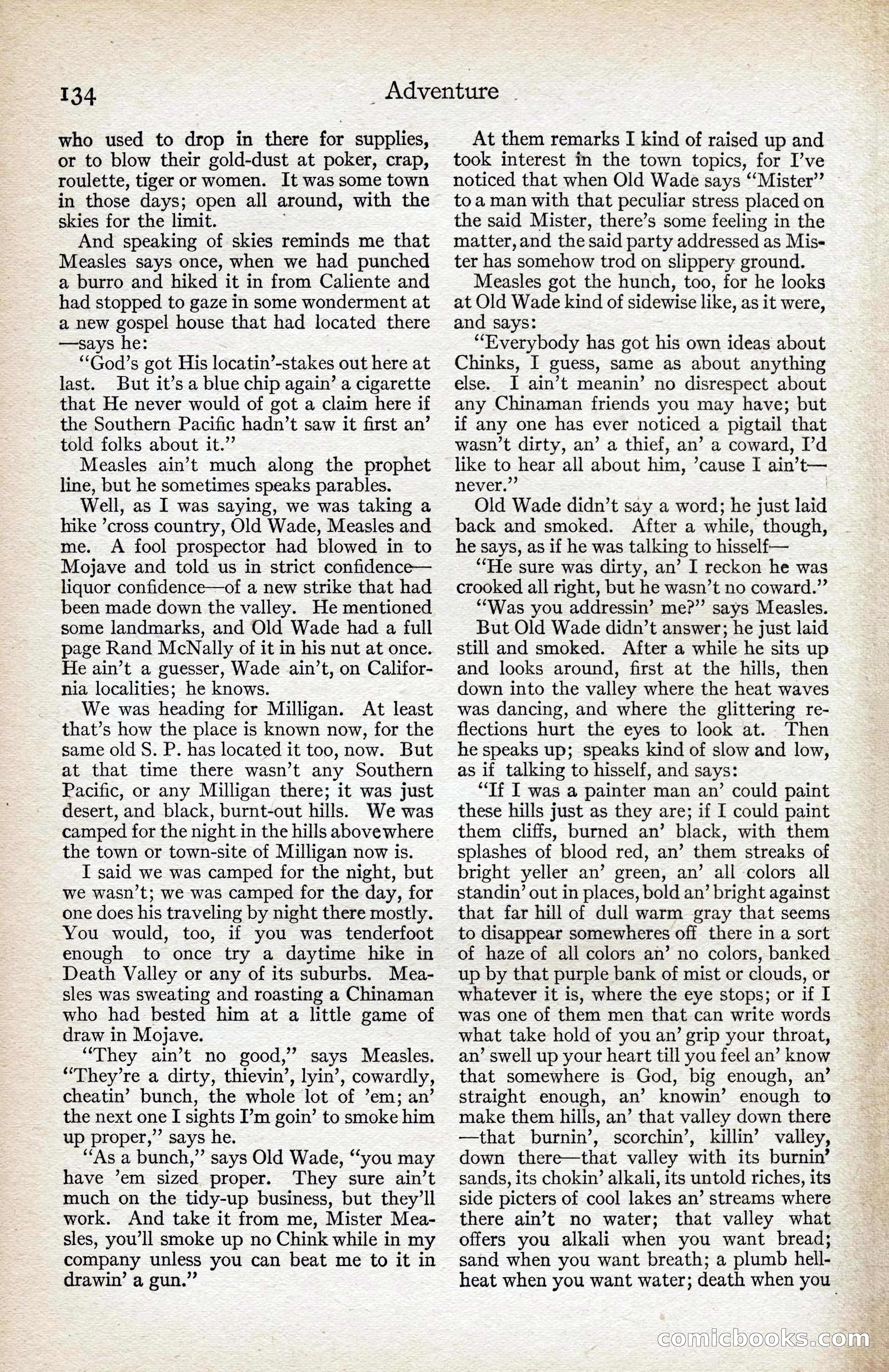 Adventure Magazine, August 1916 — page 136 of 228