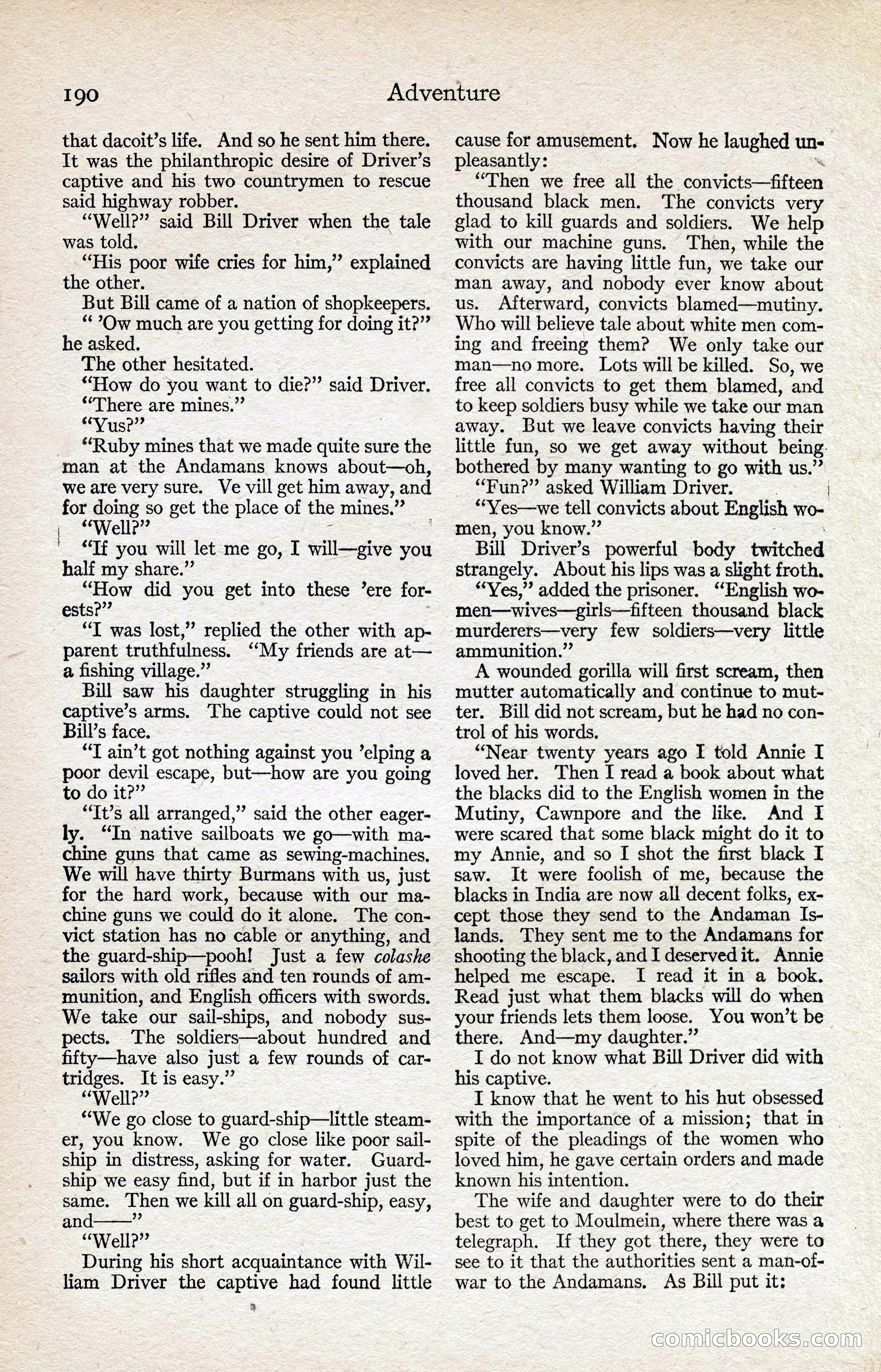 Adventure Magazine, August 1916 — page 192 of 228