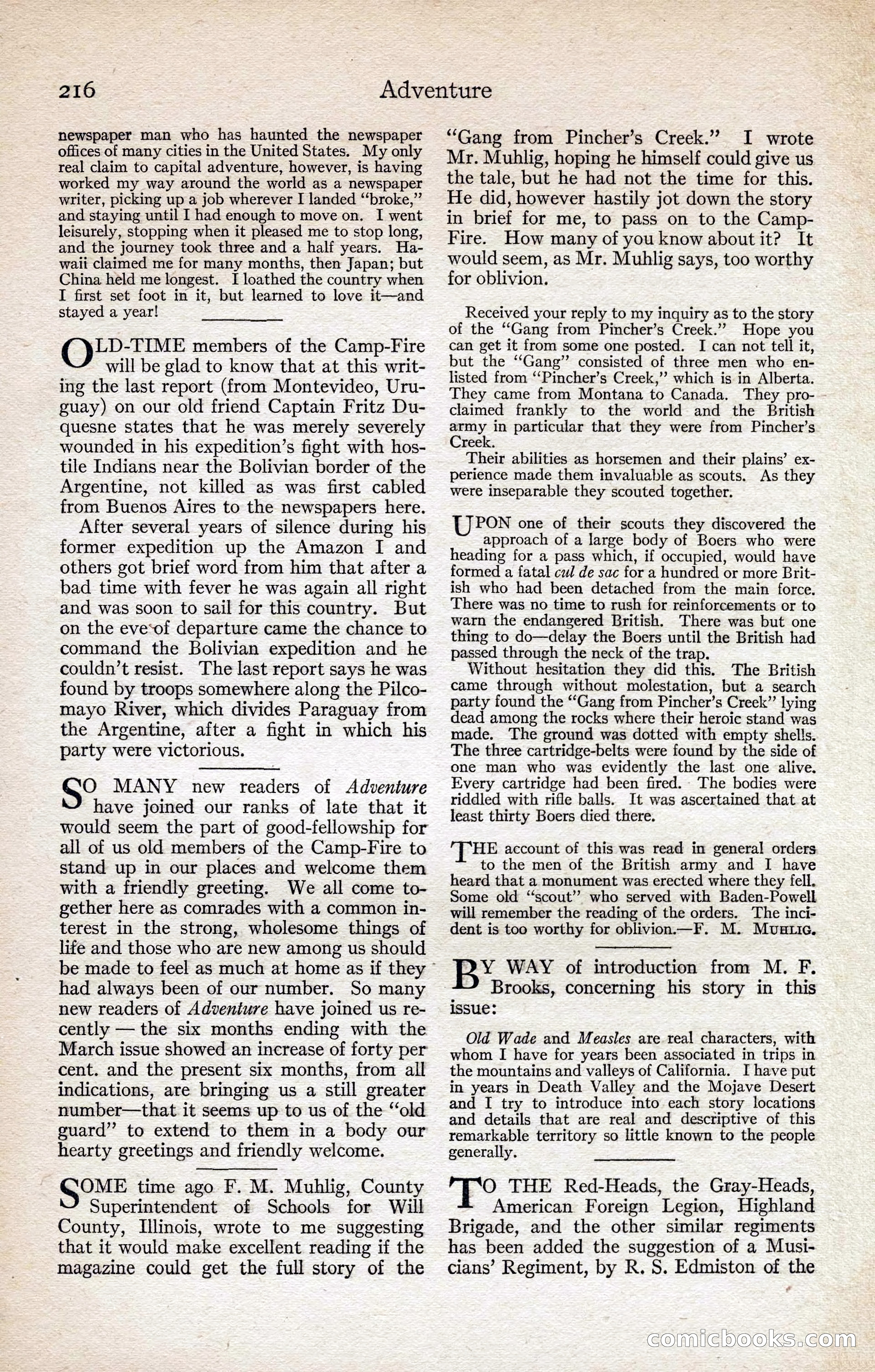 Adventure Magazine, August 1916 — page 218 of 228
