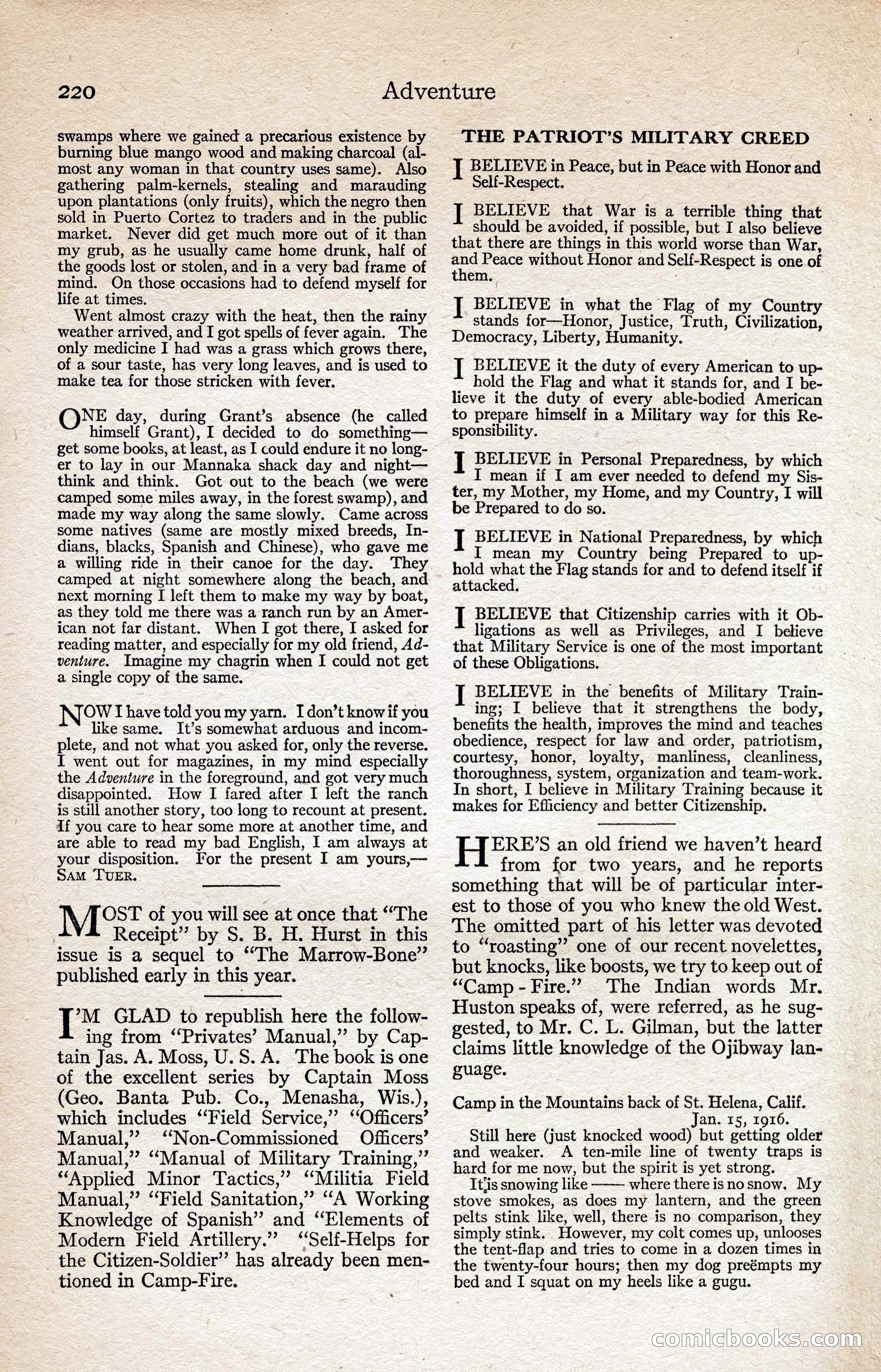 Adventure Magazine, August 1916 — page 222 of 228