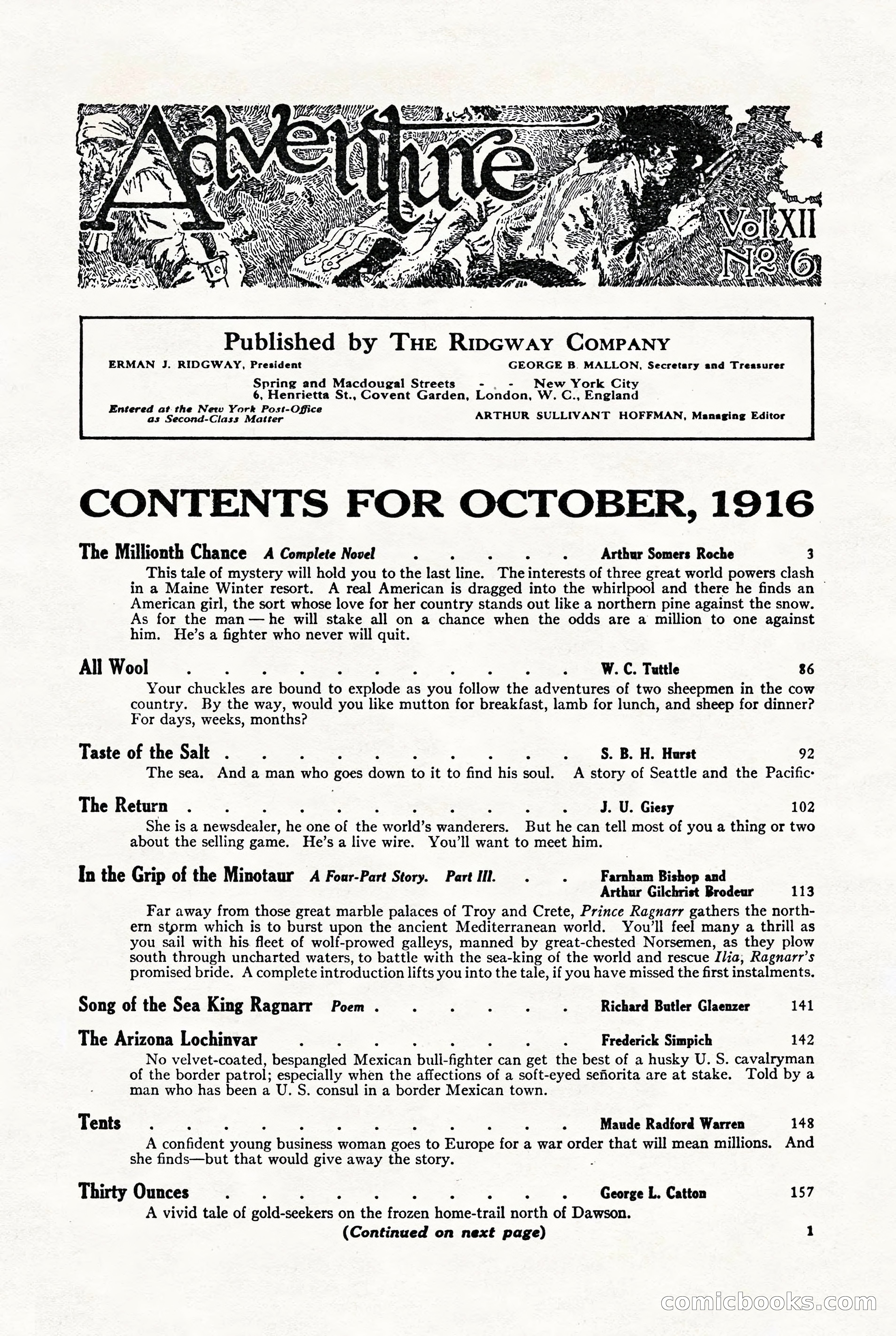 Adventure, October 1916 — page 3 of 228