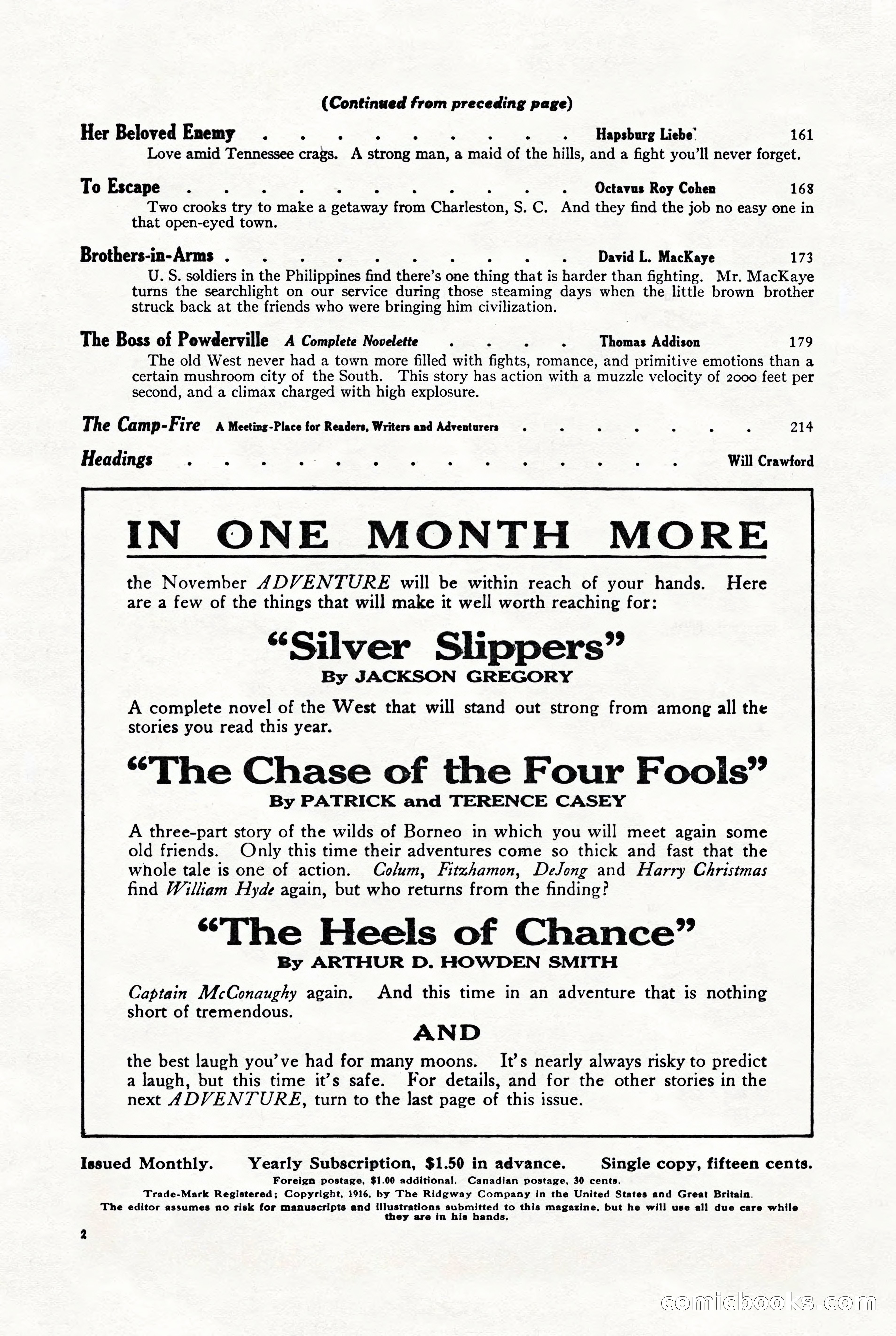 Adventure, October 1916 — page 4 of 228