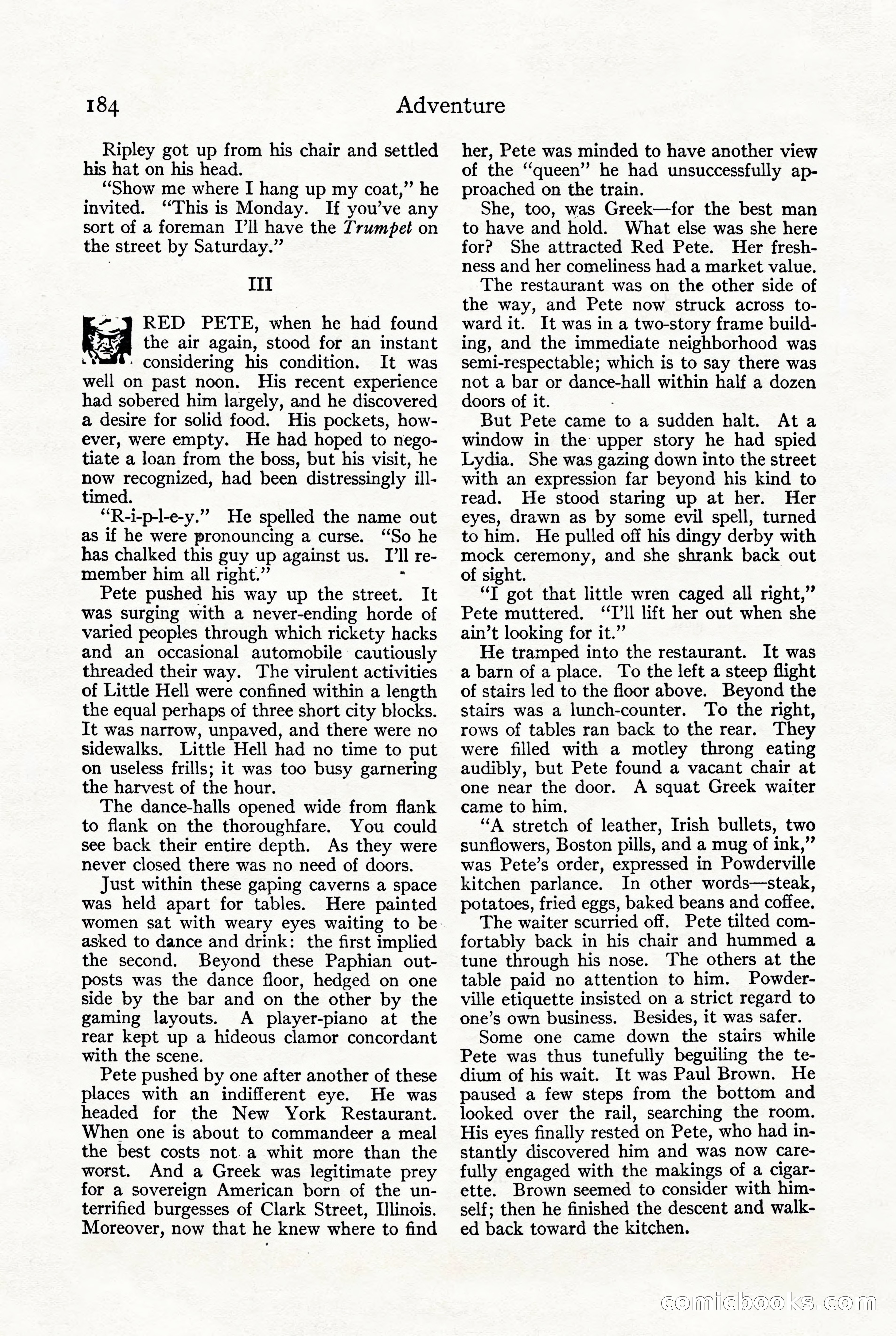 Adventure, October 1916 — page 186 of 228