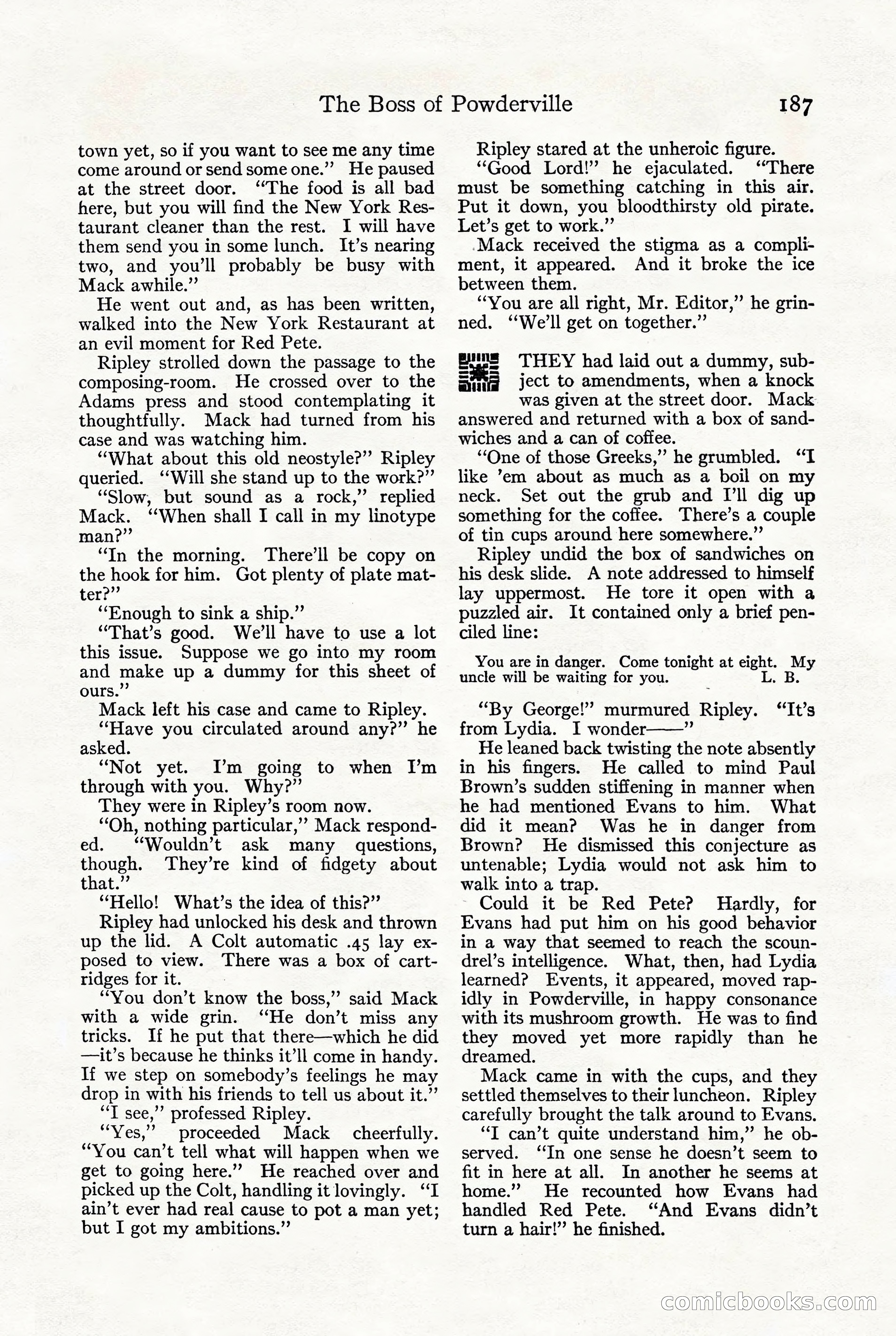 Adventure, October 1916 — page 189 of 228