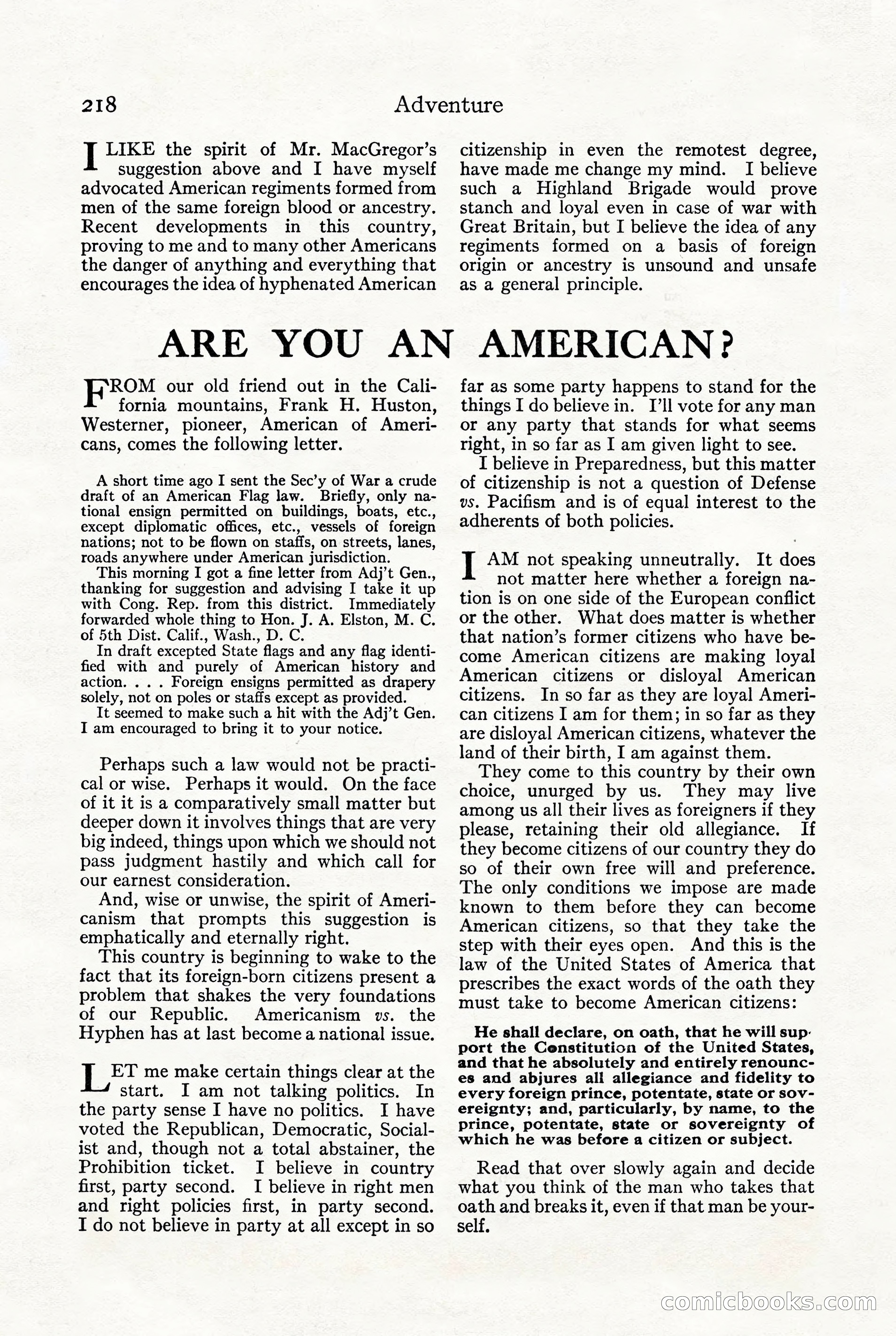 Adventure, October 1916 — page 220 of 228