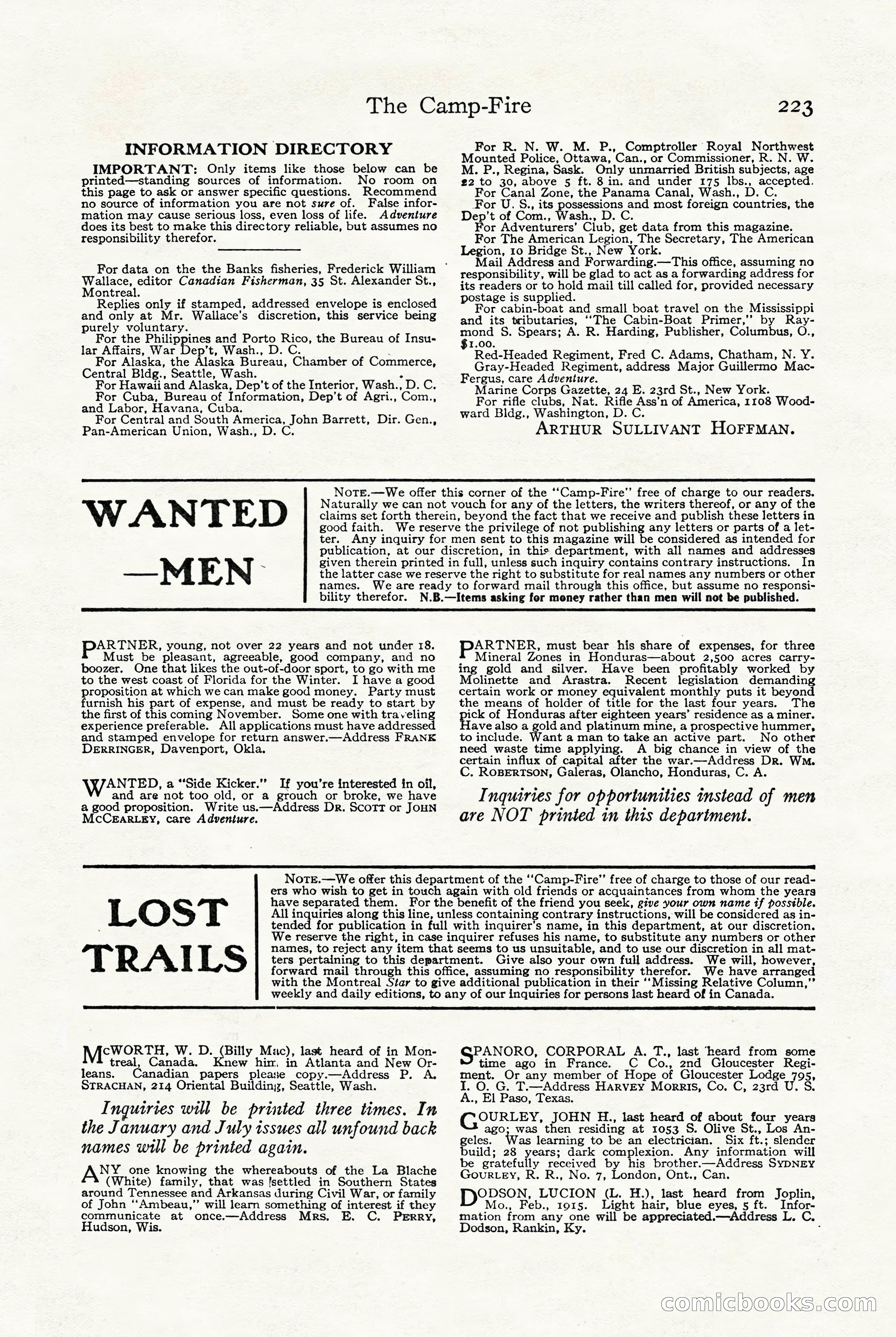Adventure, October 1916 — page 225 of 228