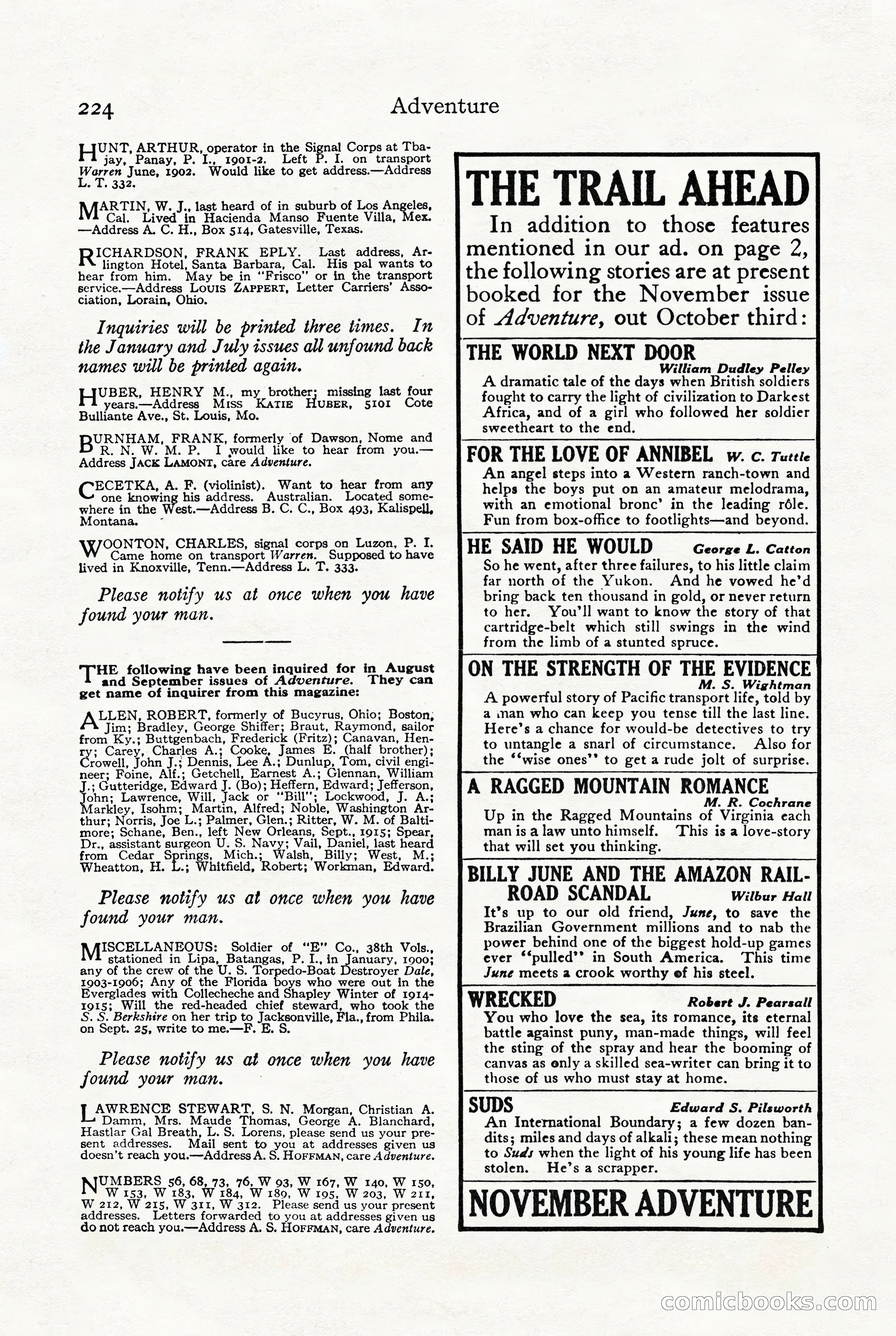 Adventure, October 1916 — page 226 of 228