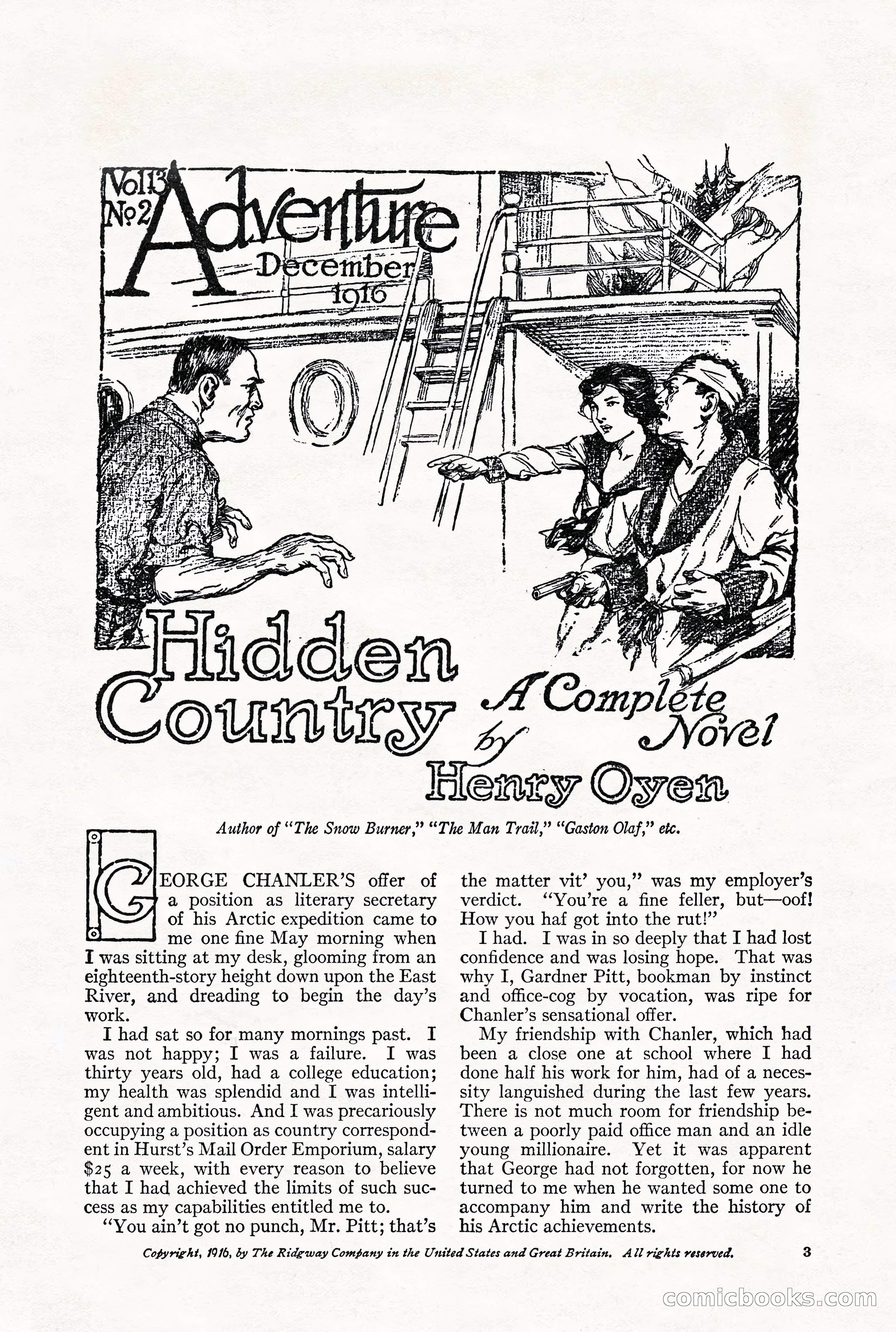 Adventure Magazine, December 1916 — page 5 of 228