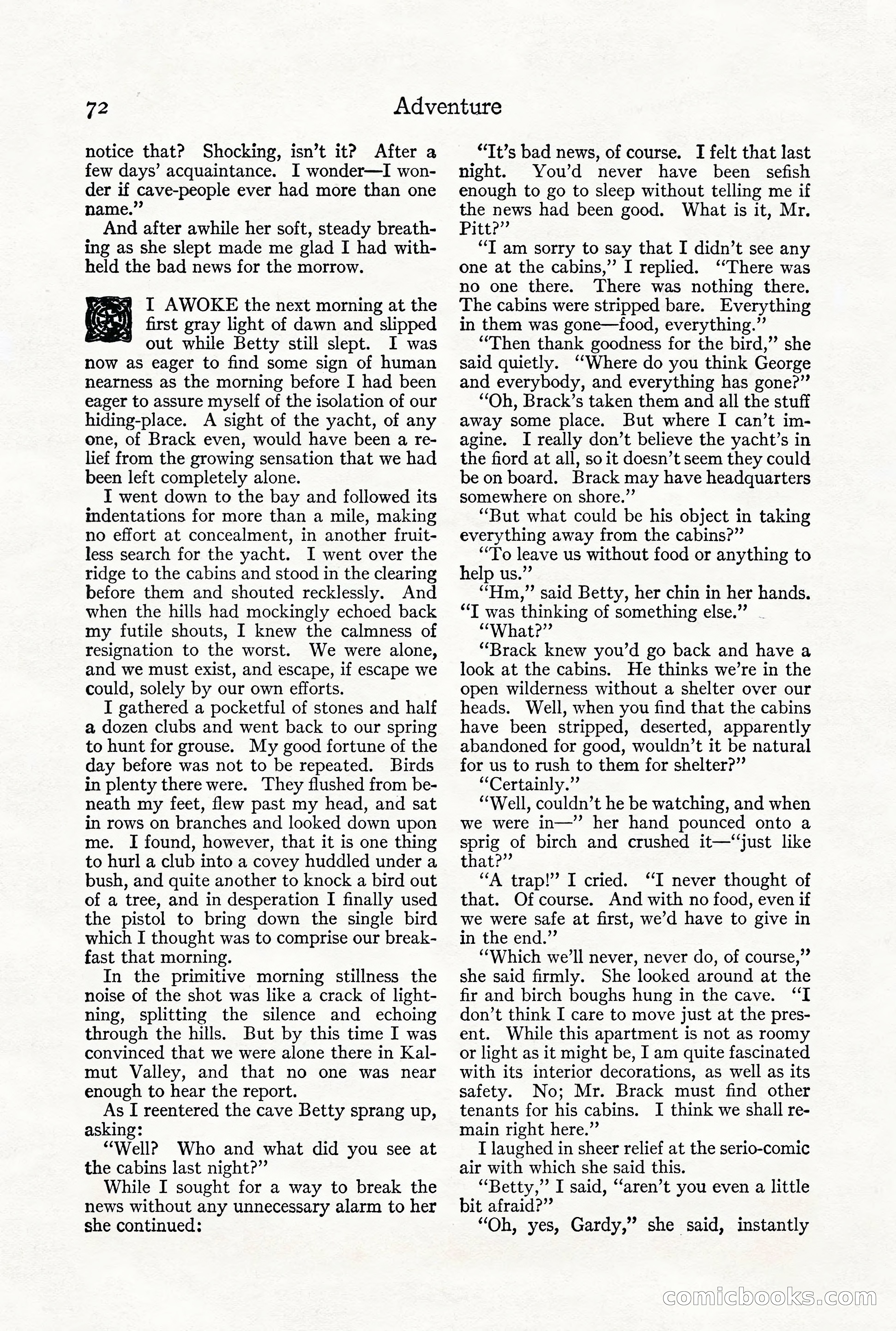 Adventure Magazine, December 1916 — page 74 of 228