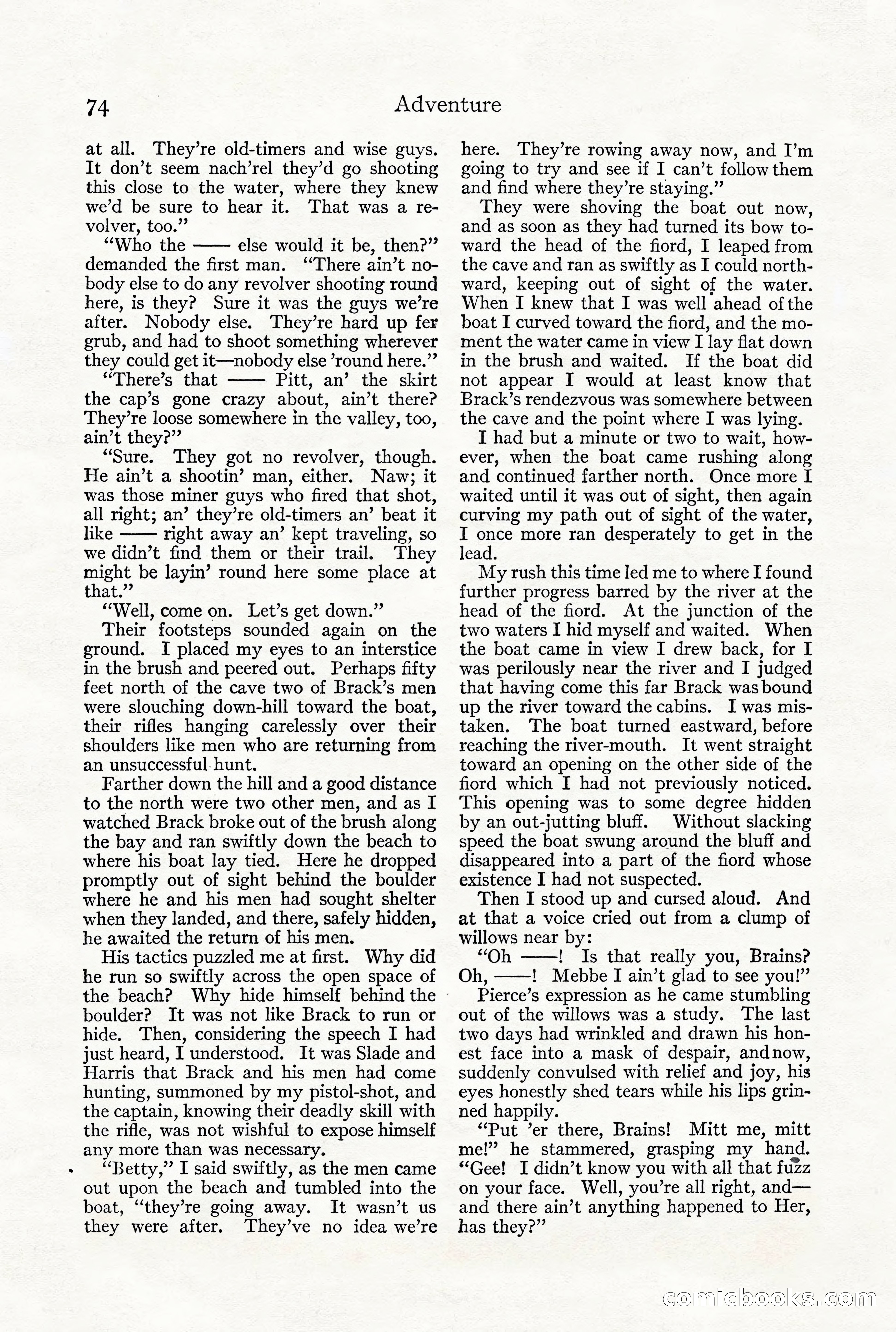 Adventure Magazine, December 1916 — page 76 of 228