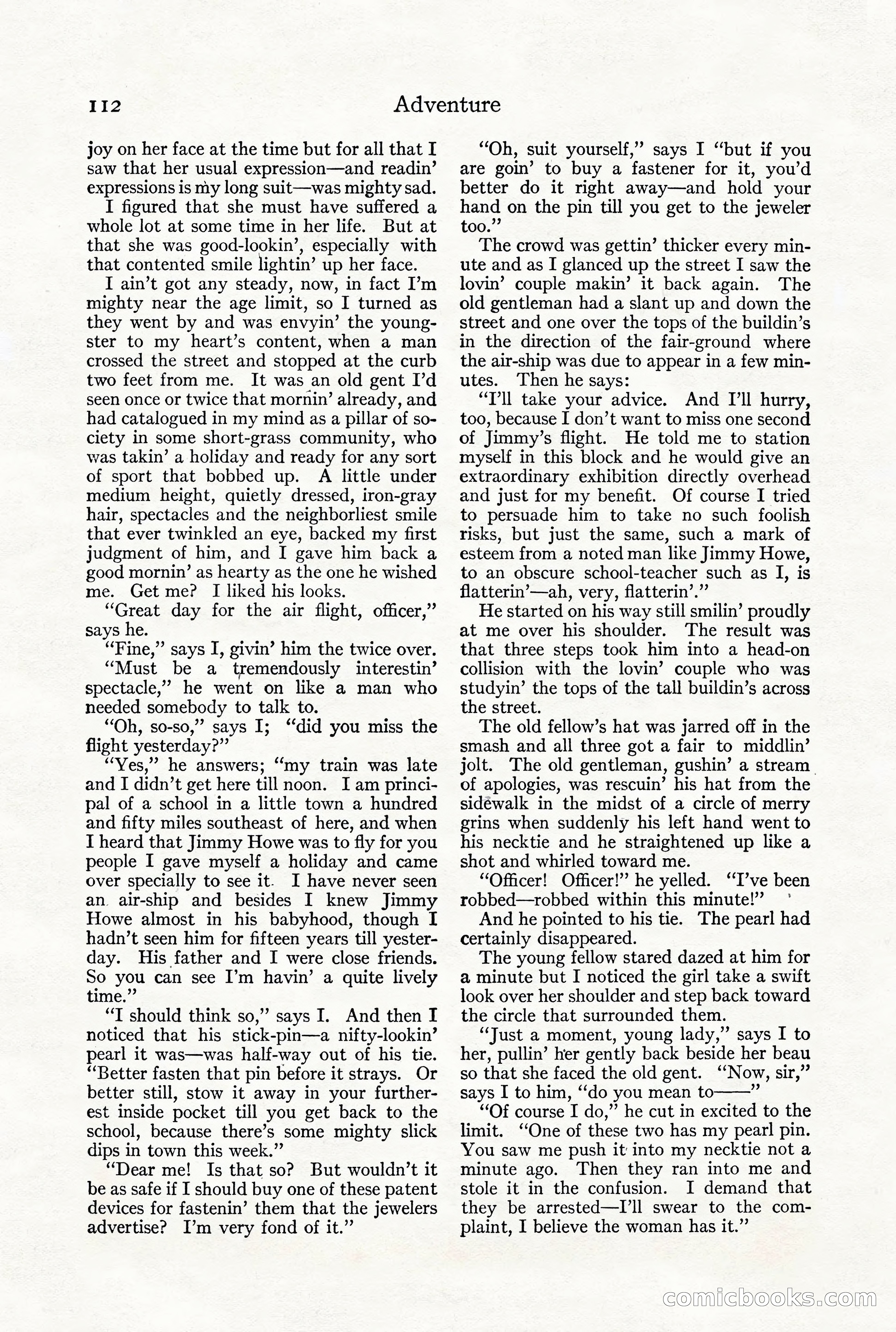 Adventure Magazine, December 1916 — page 114 of 228