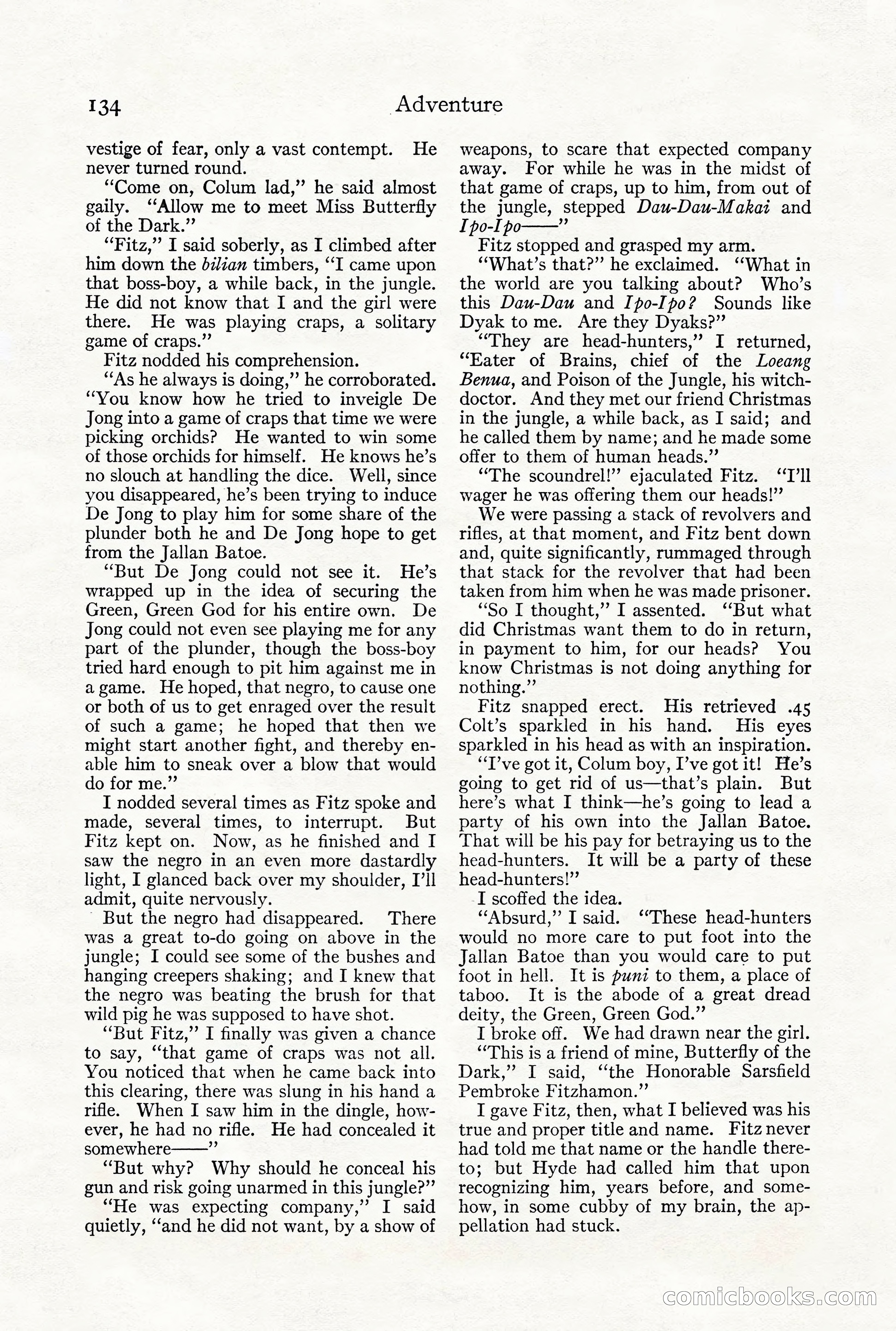 Adventure Magazine, December 1916 — page 136 of 228