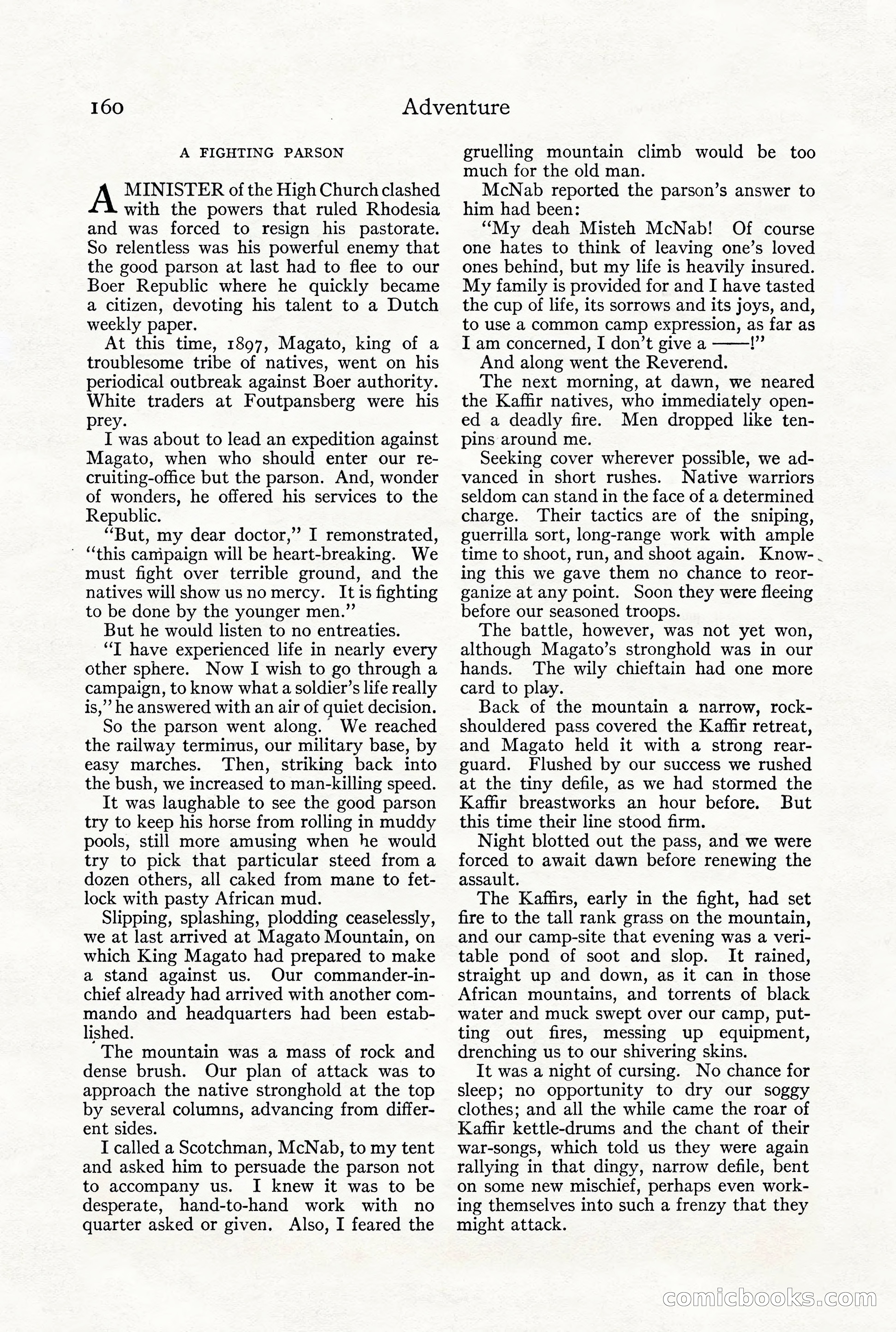 Adventure Magazine, December 1916 — page 162 of 228