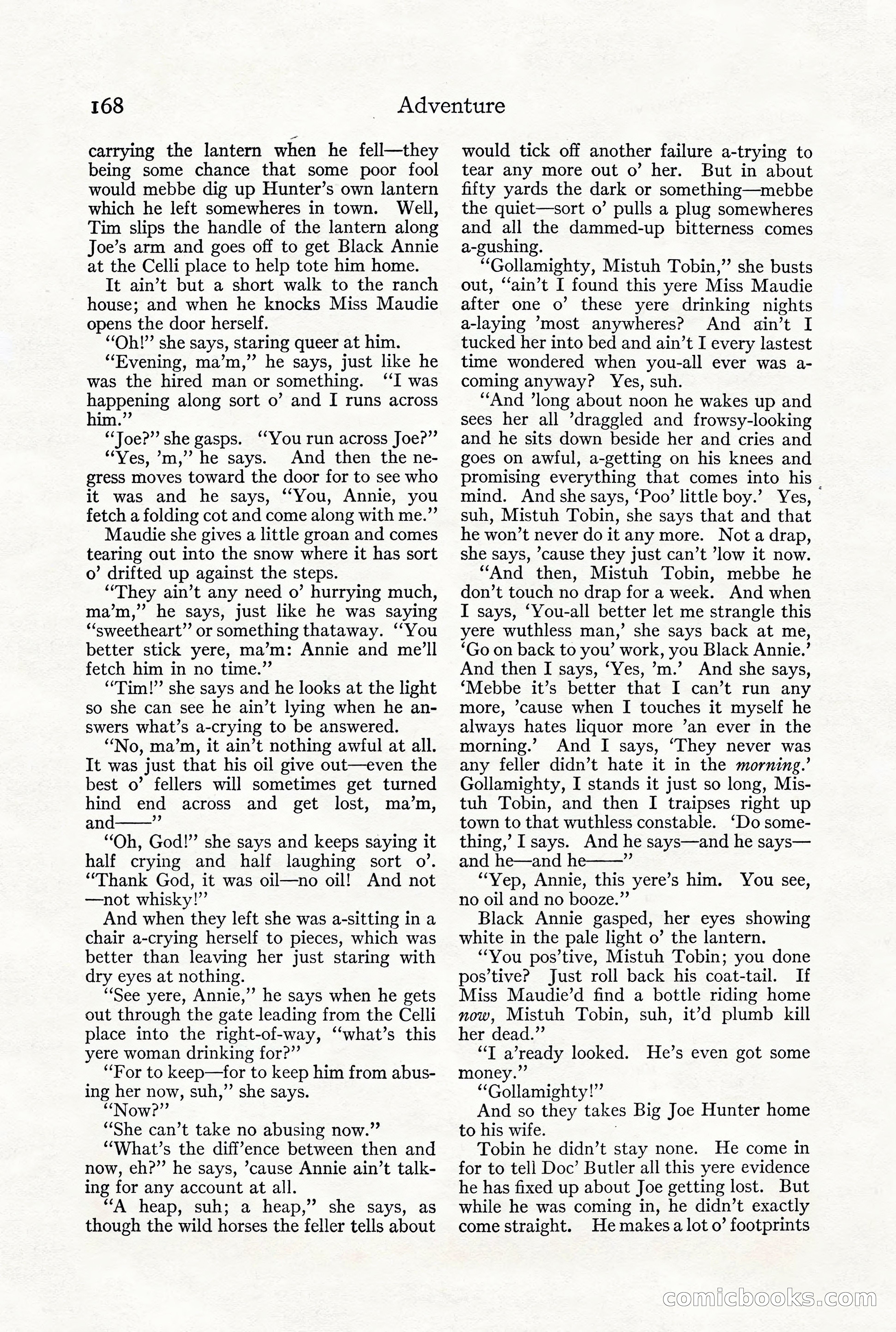 Adventure Magazine, December 1916 — page 170 of 228