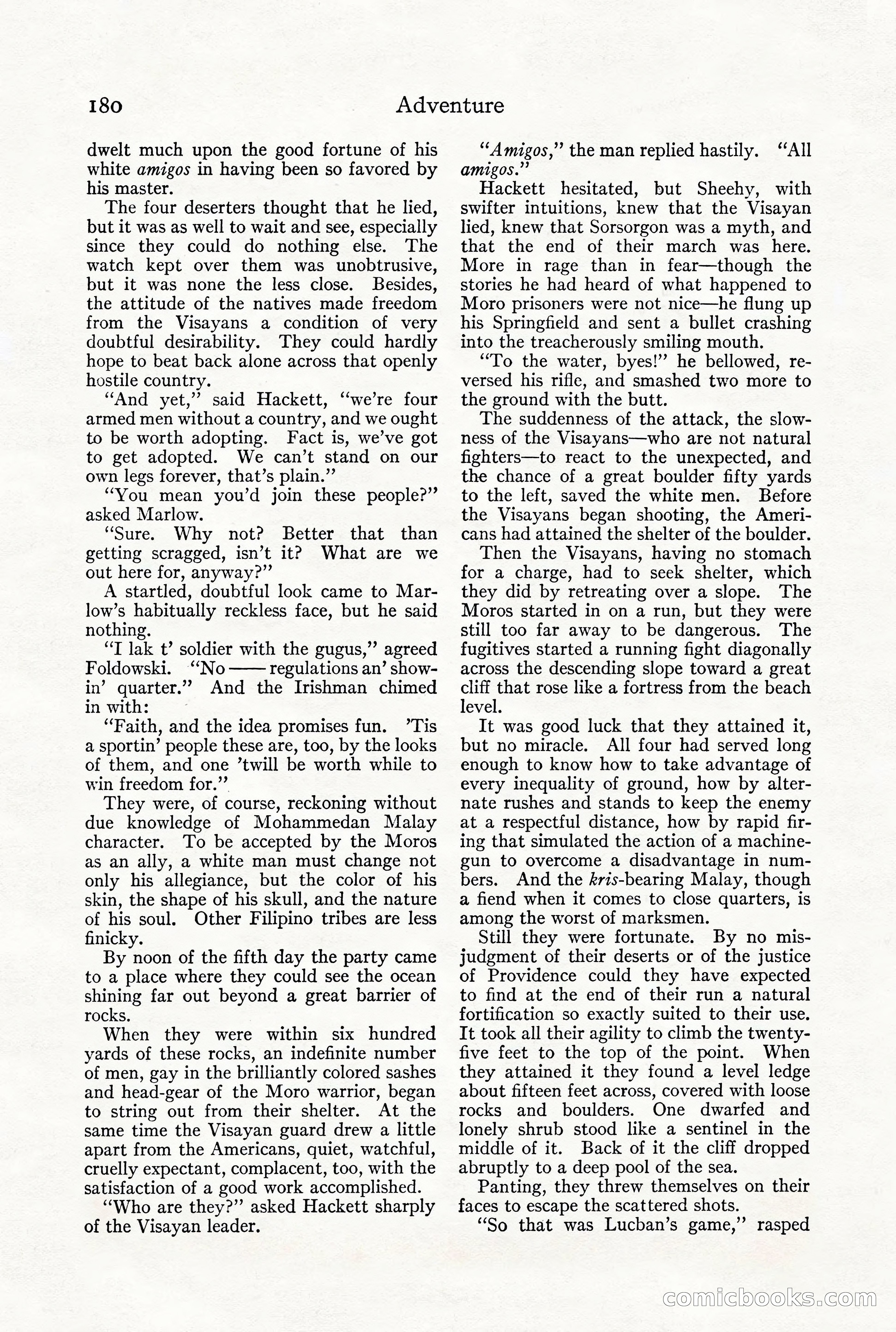 Adventure Magazine, December 1916 — page 182 of 228