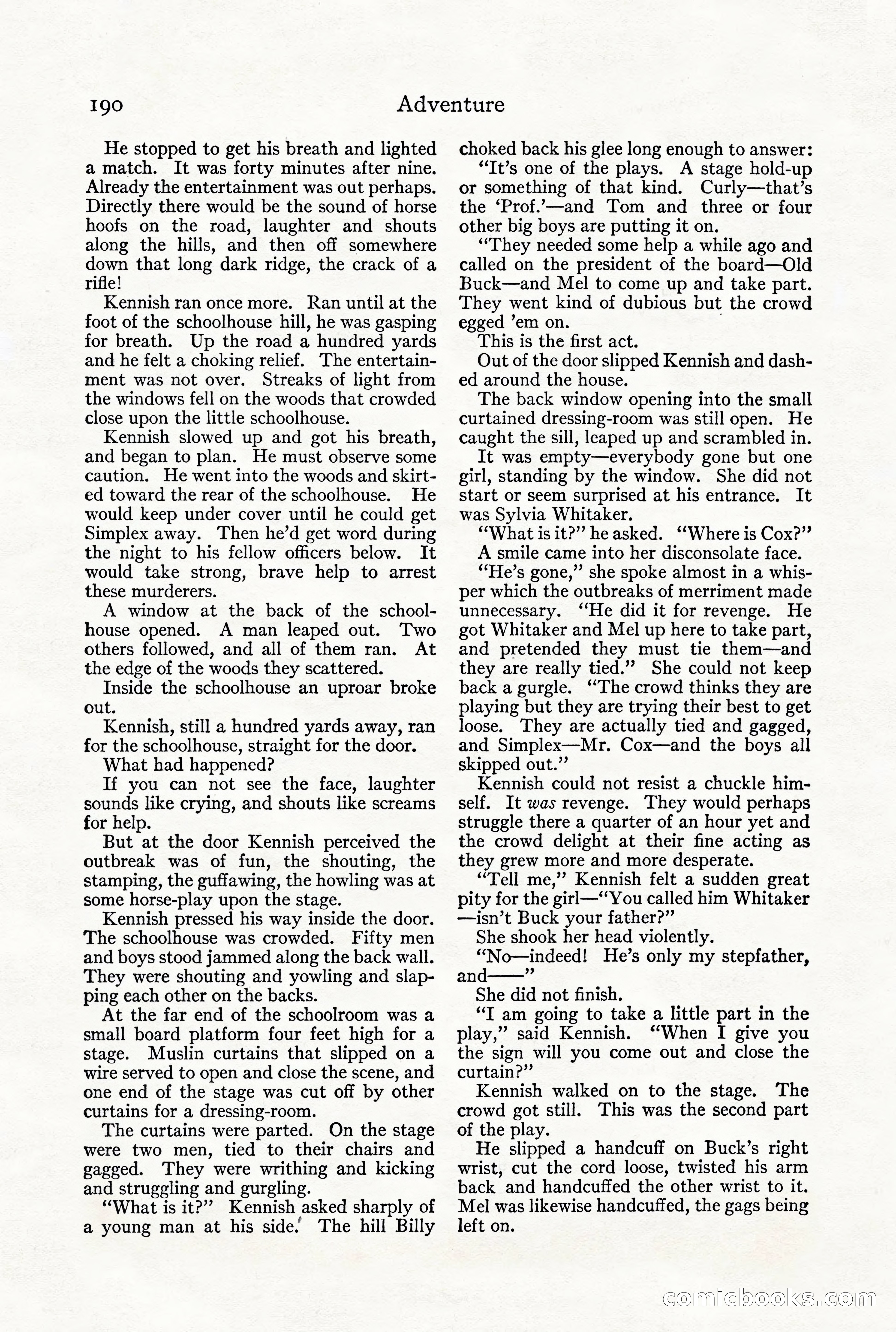 Adventure Magazine, December 1916 — page 192 of 228