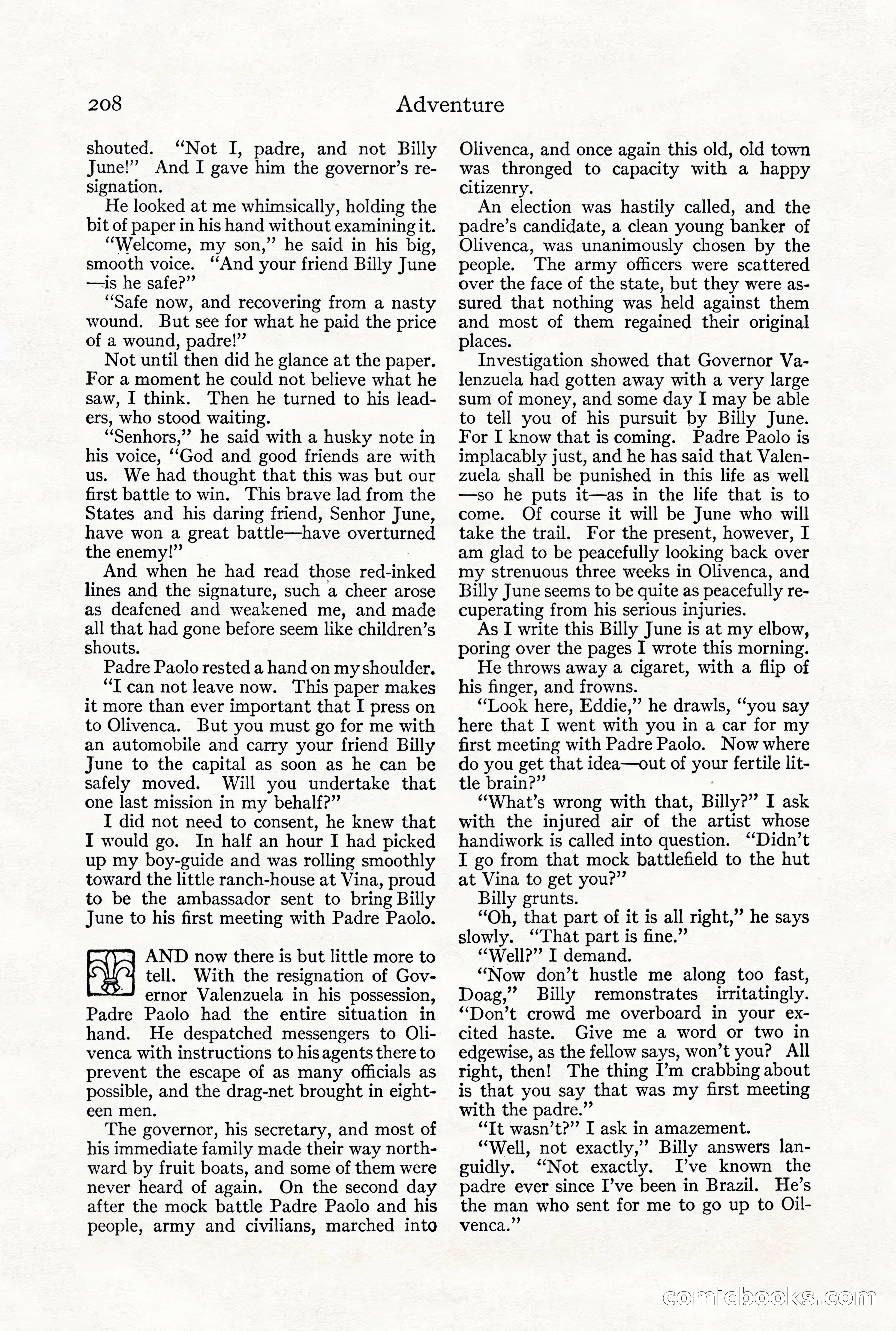 Adventure Magazine, December 1916 — page 210 of 228