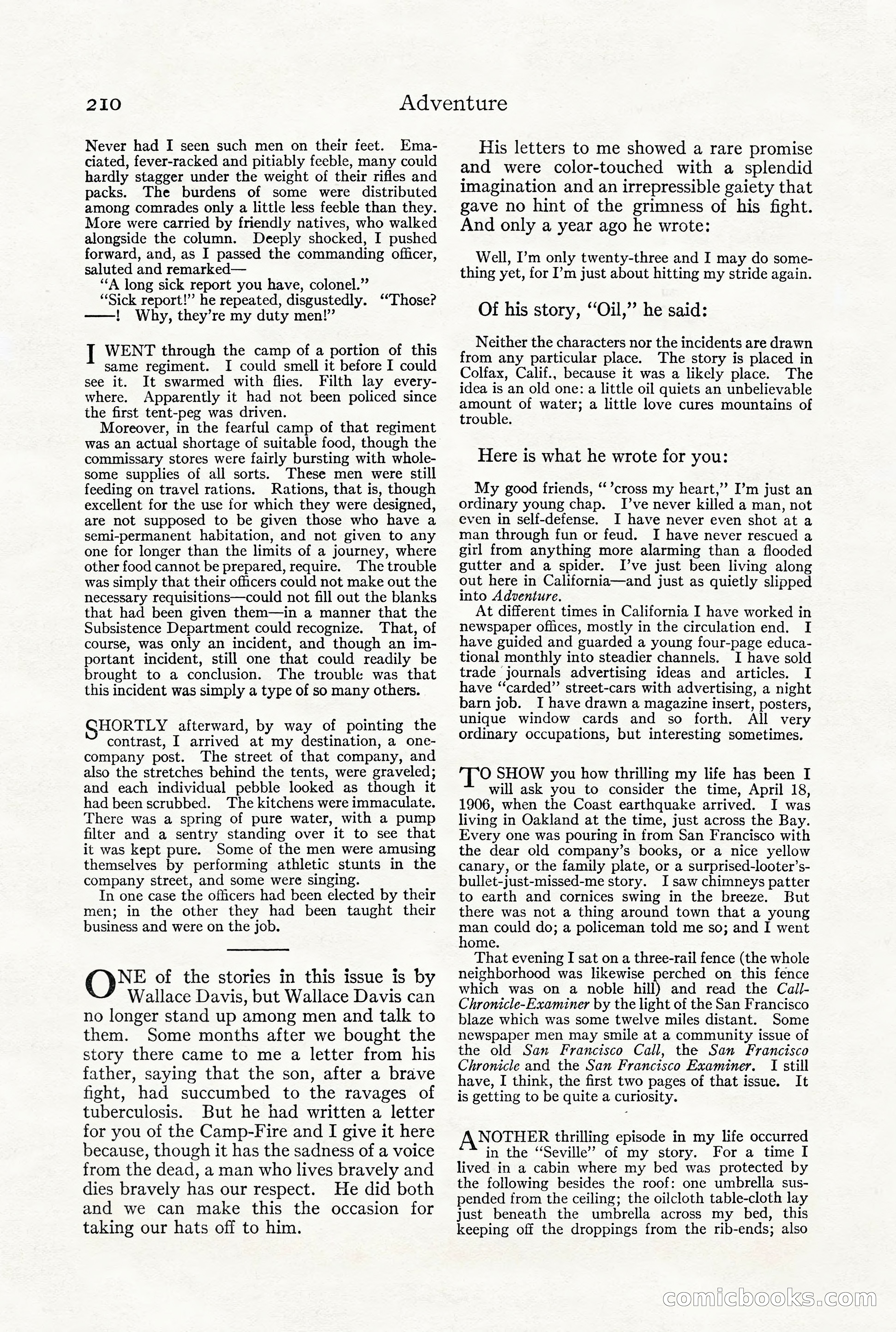 Adventure Magazine, December 1916 — page 212 of 228