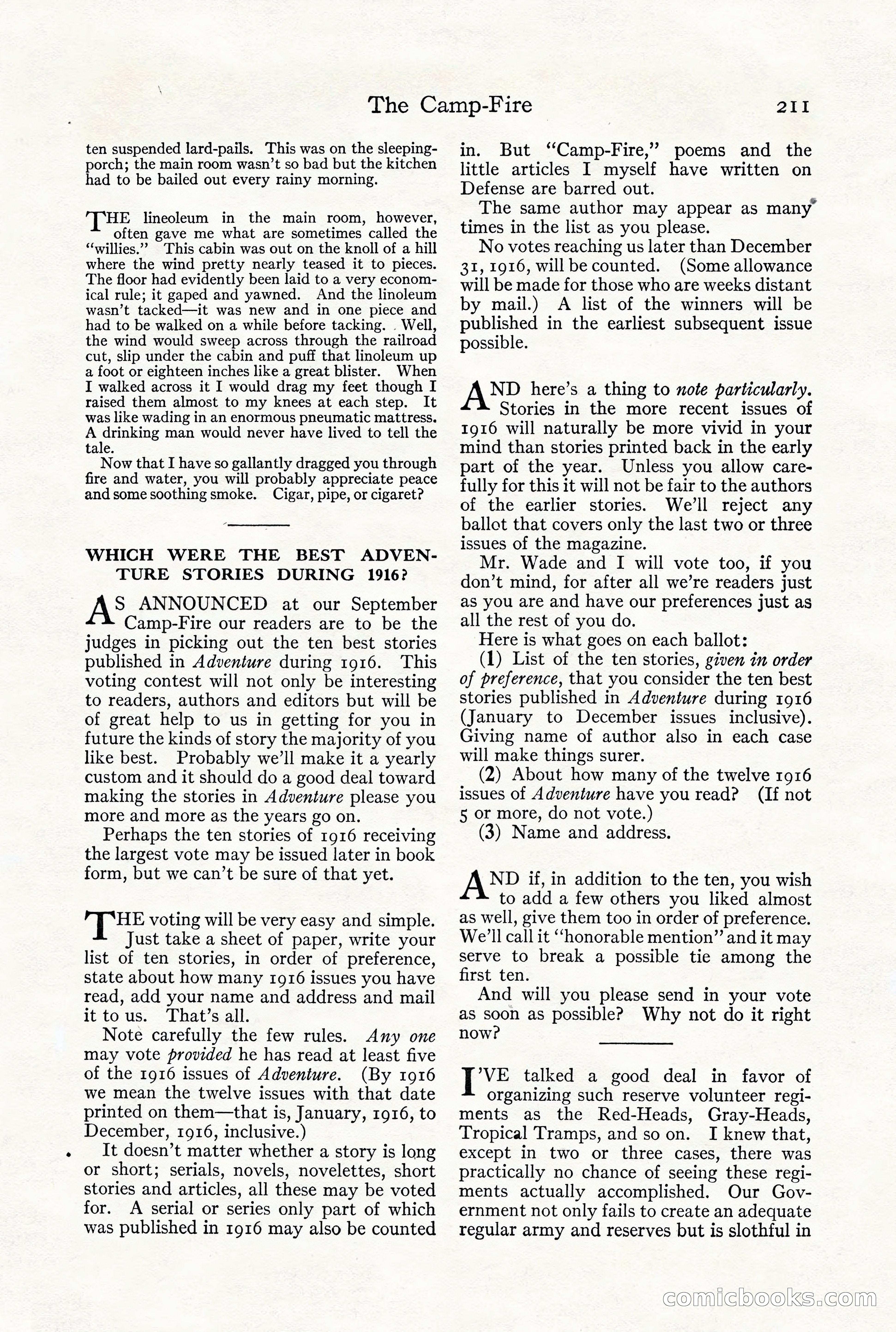 Adventure Magazine, December 1916 — page 213 of 228
