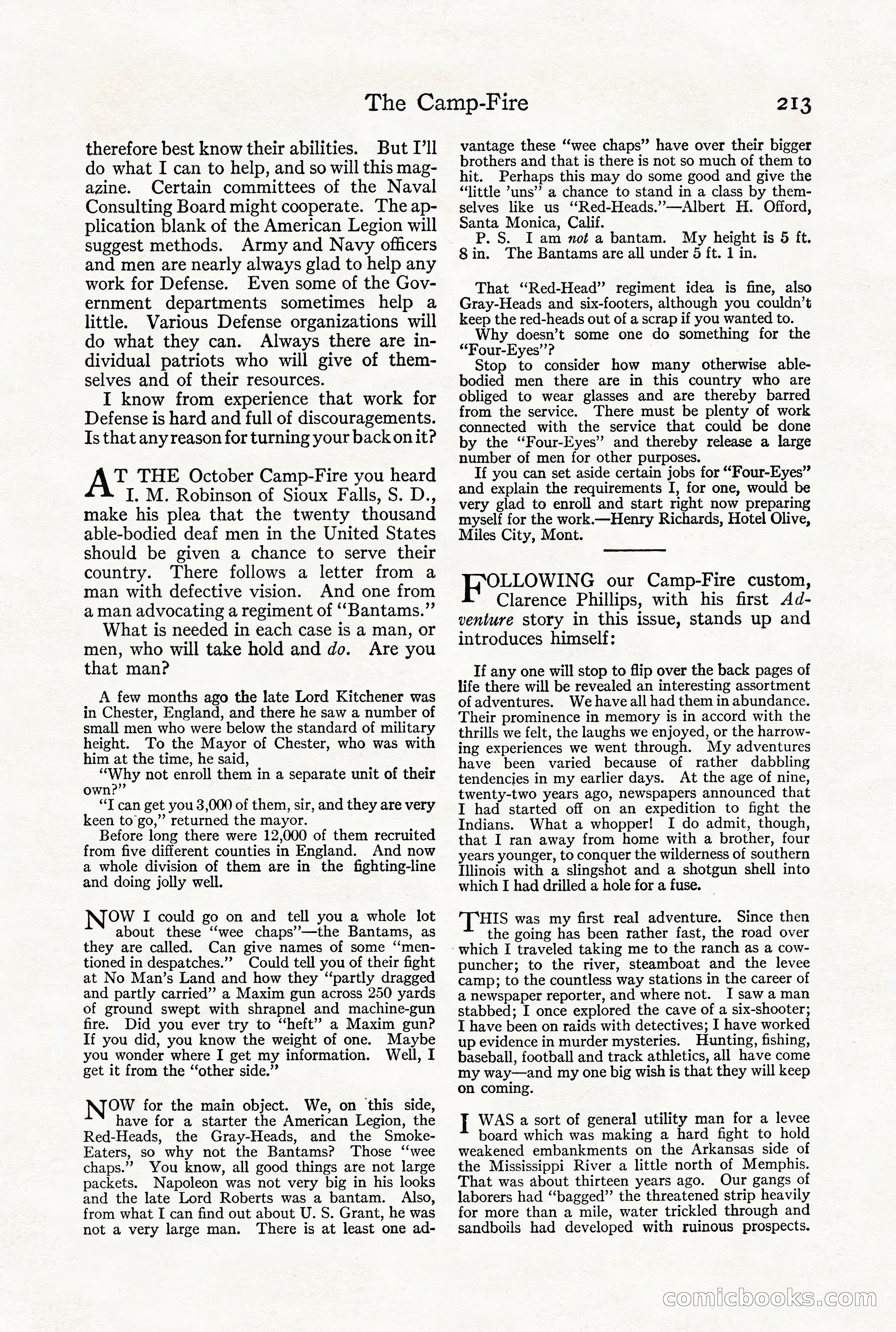 Adventure Magazine, December 1916 — page 215 of 228
