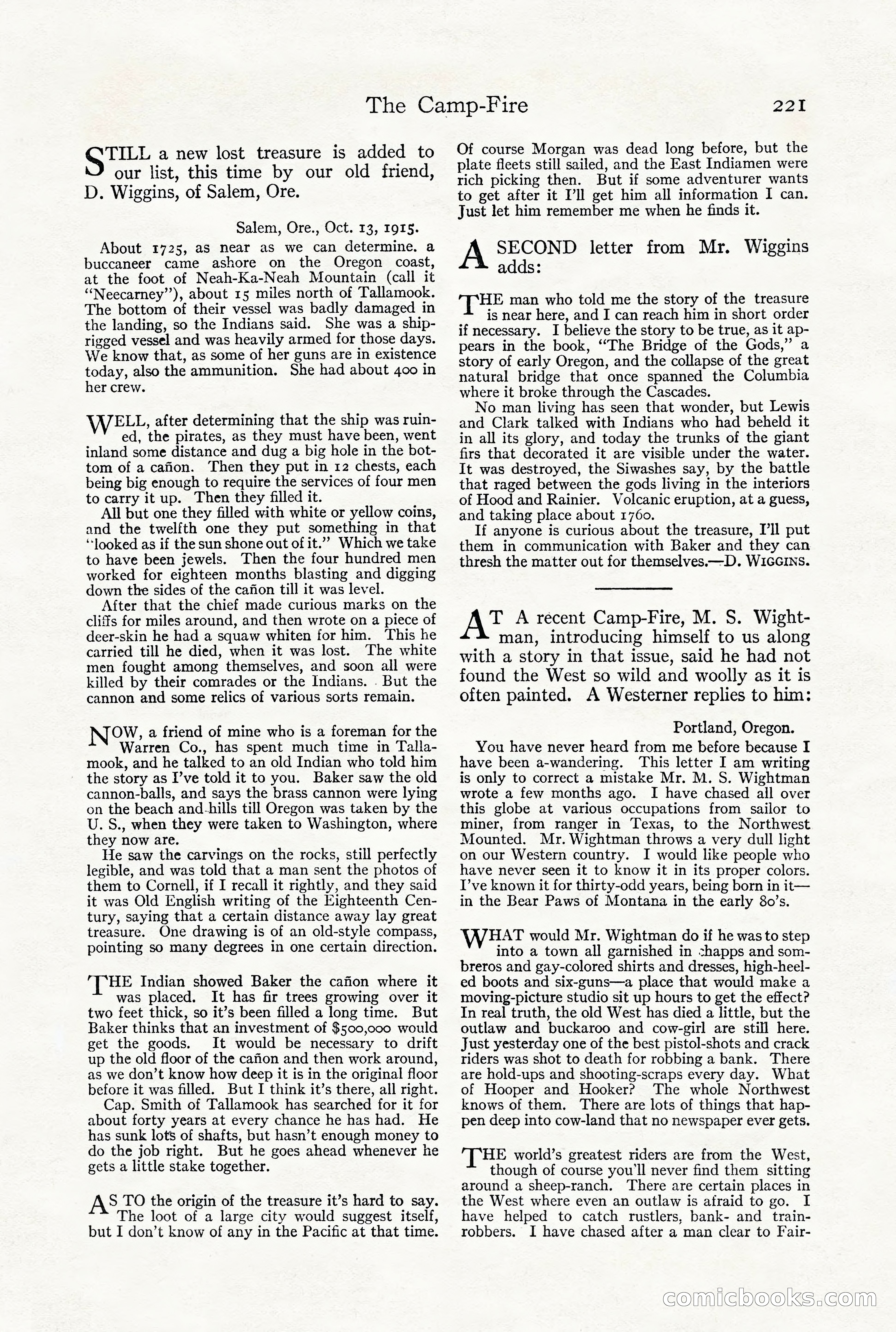 Adventure Magazine, December 1916 — page 223 of 228