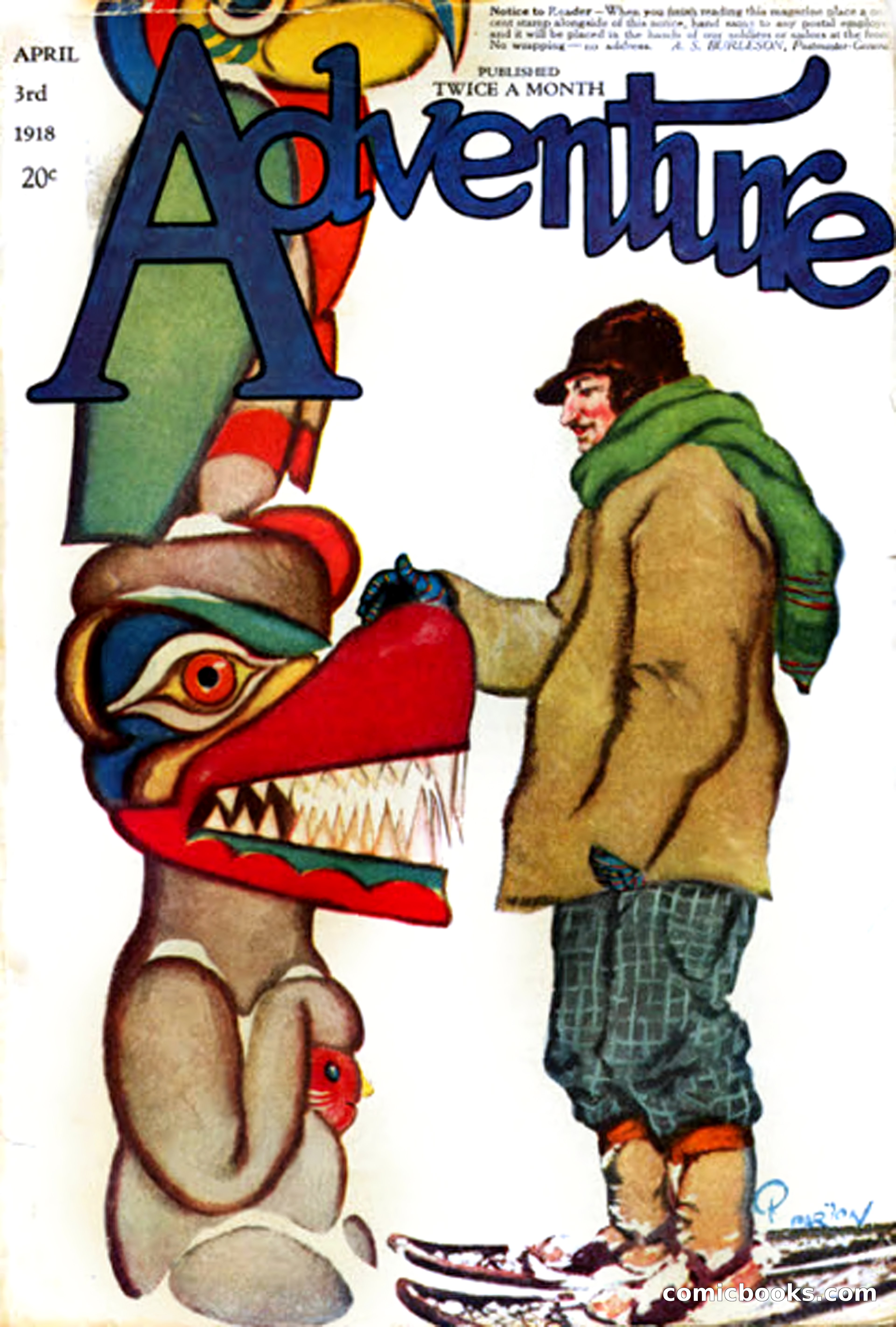 Adventure Magazine Cover, April 3, 1918