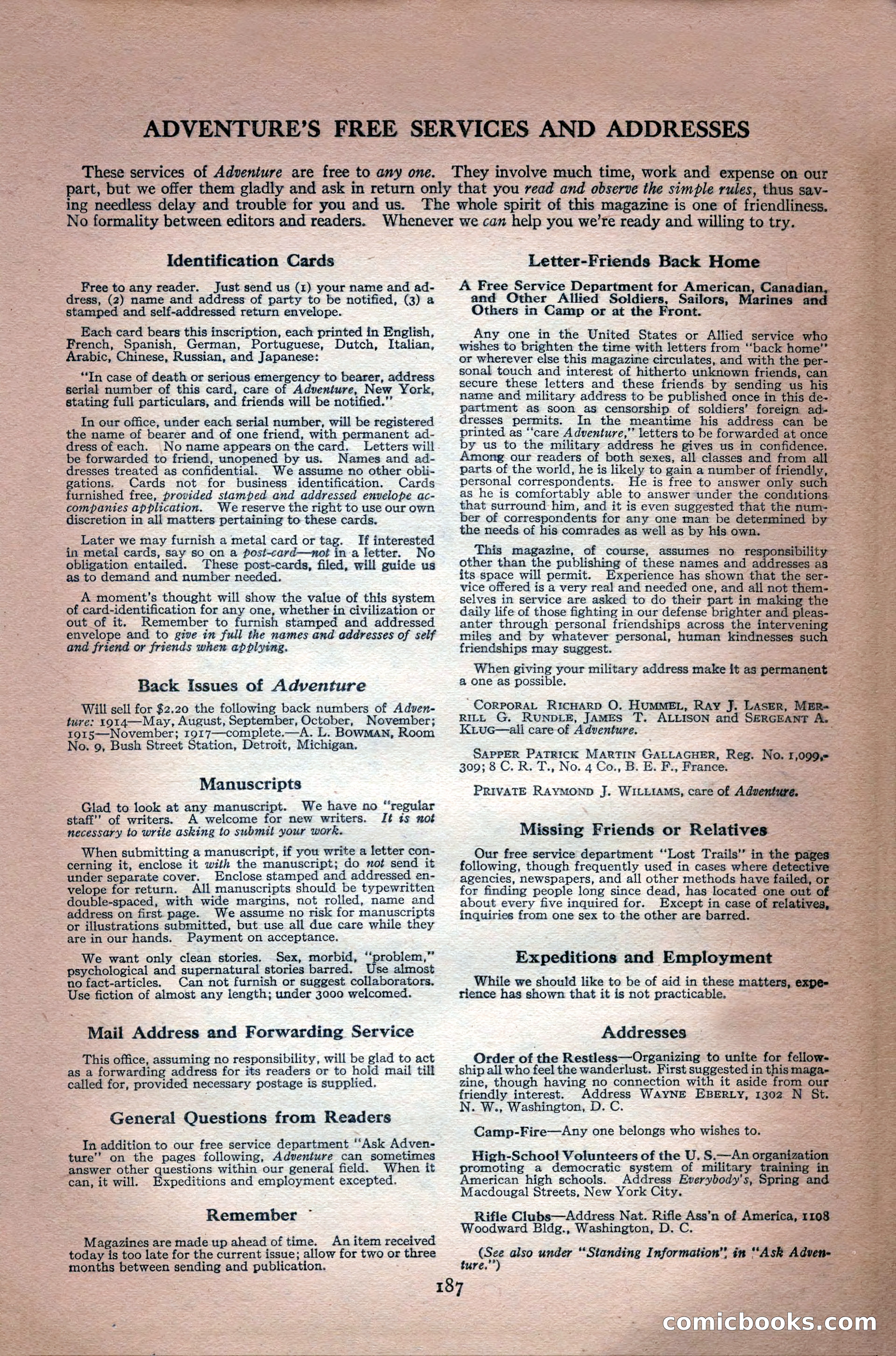Adventure, July 18, 1918 — page 189 of 196