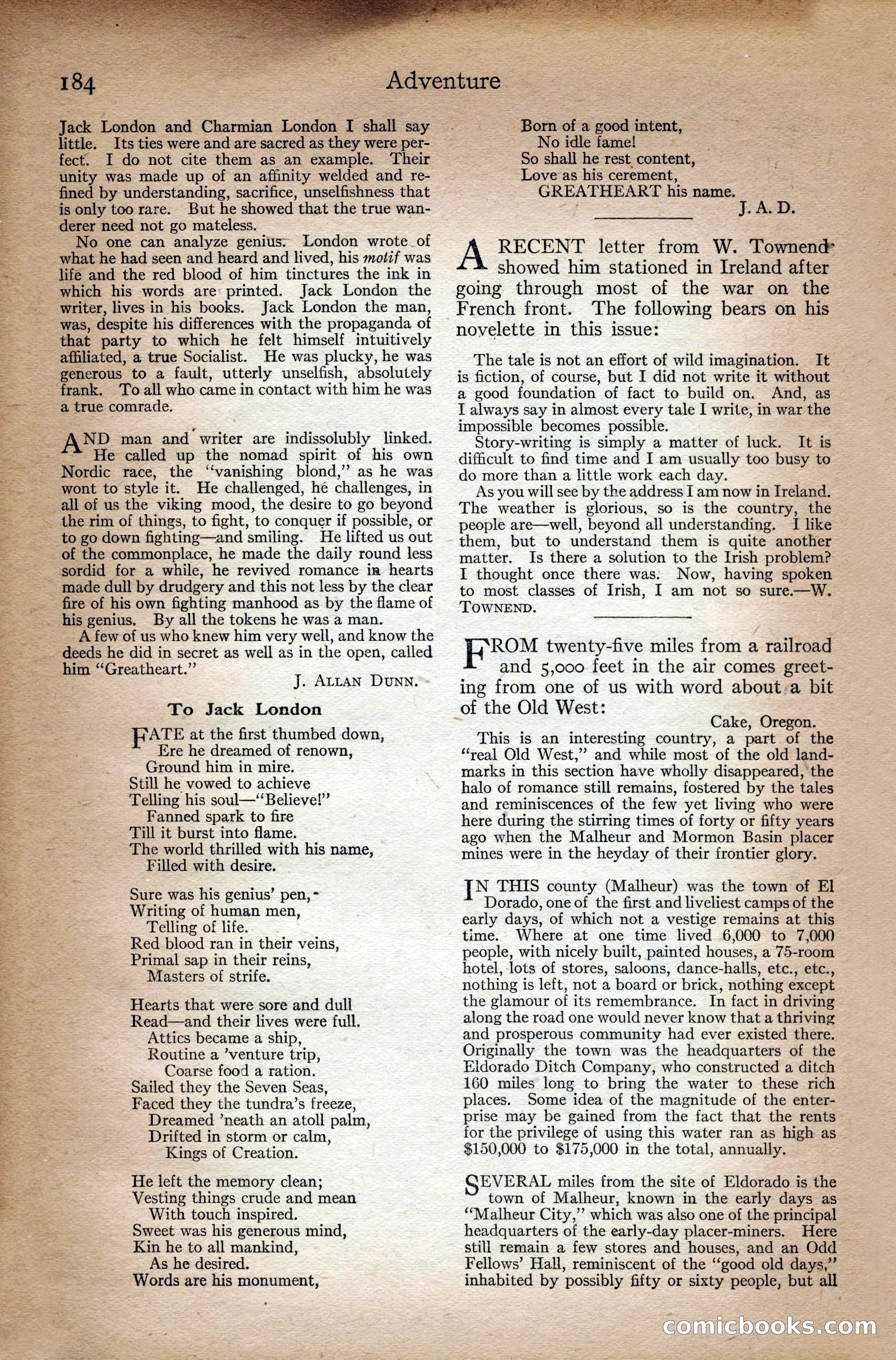 Adventure Magazine Cover — page 186 of 196