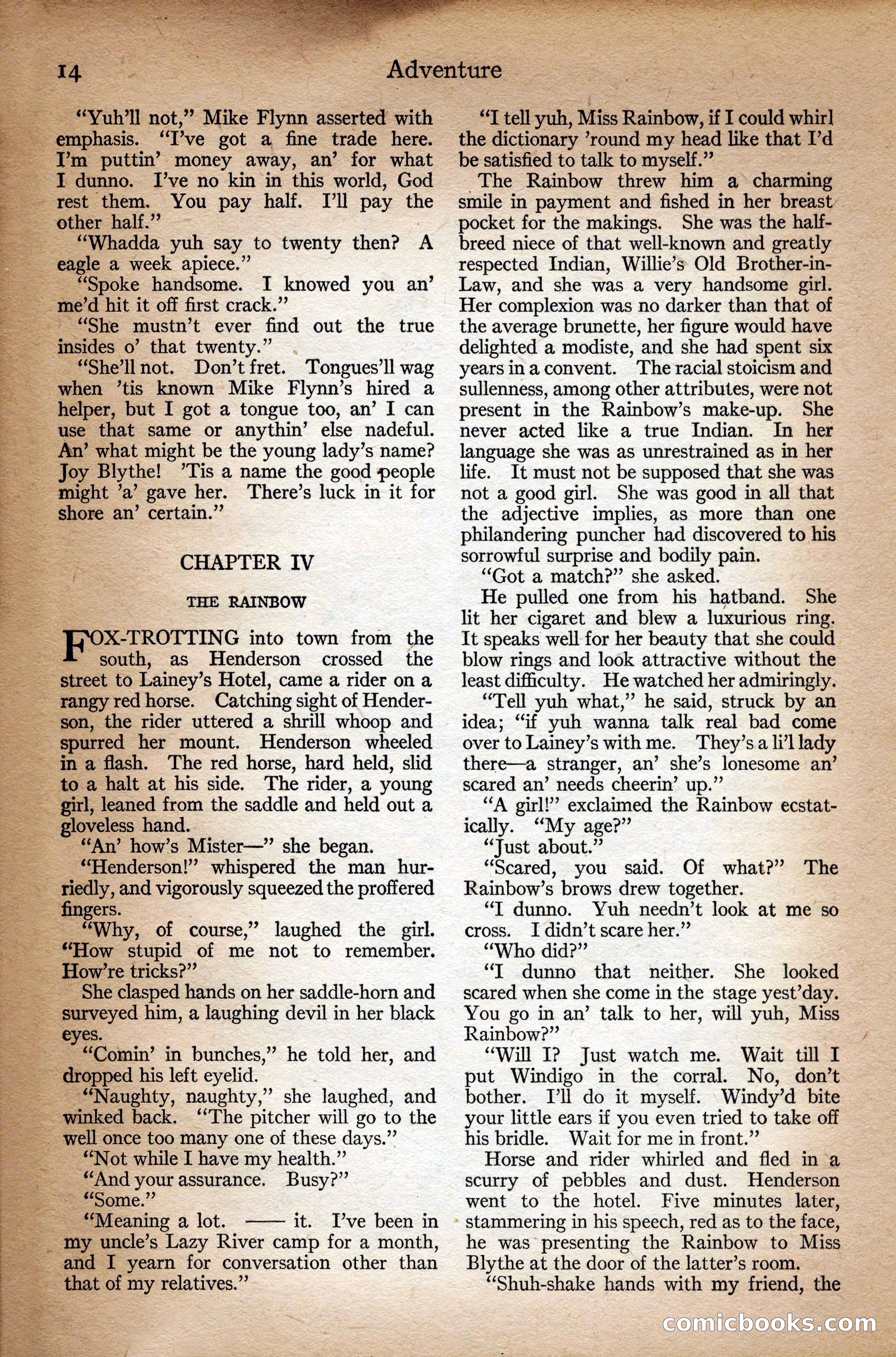 Adventure Magazine Cover, September 3, 1918 — page 16 of 196
