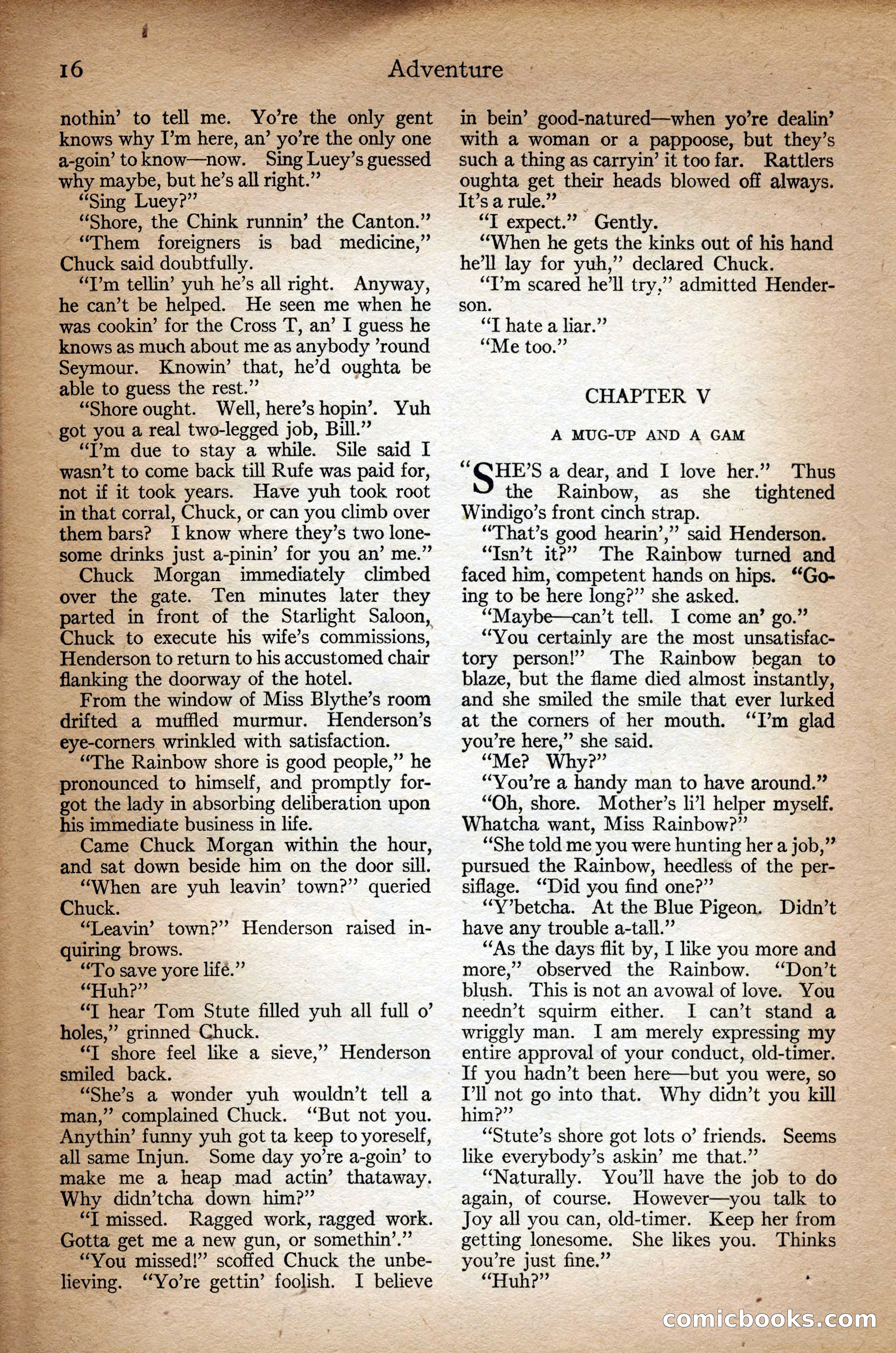Adventure Magazine Cover, September 3, 1918 — page 18 of 196