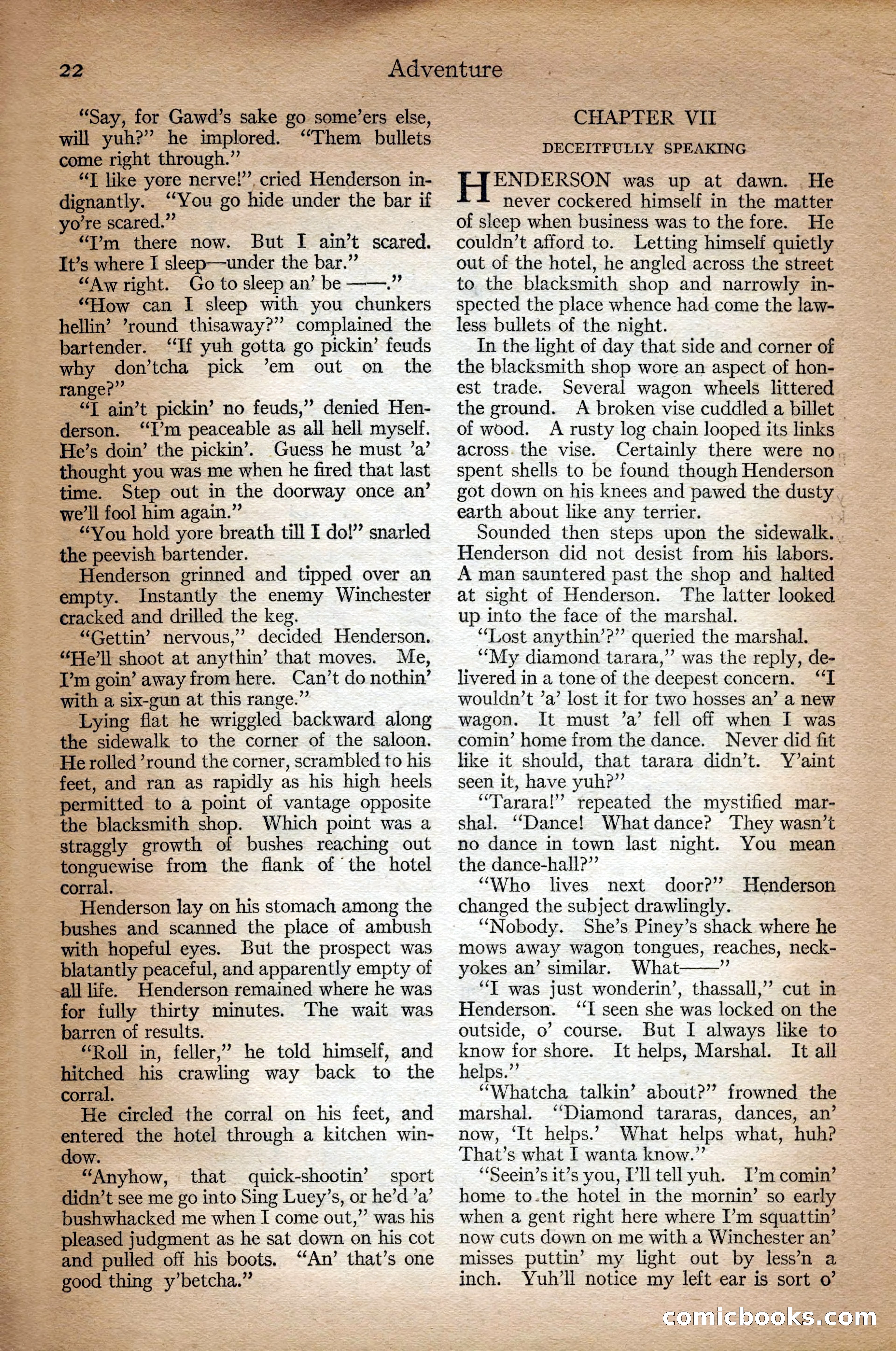 Adventure Magazine Cover, September 3, 1918 — page 24 of 196