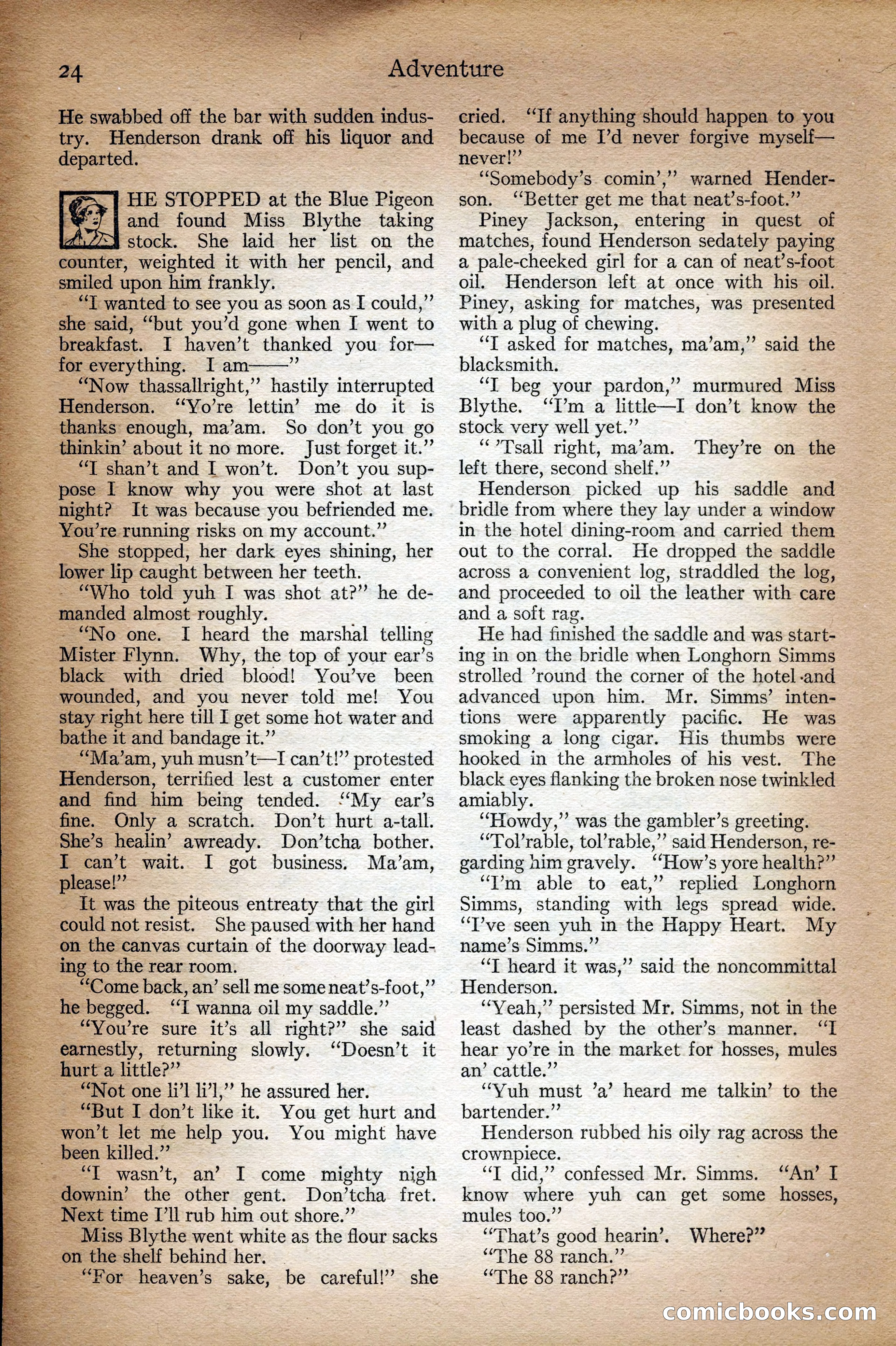 Adventure Magazine Cover, September 3, 1918 — page 26 of 196