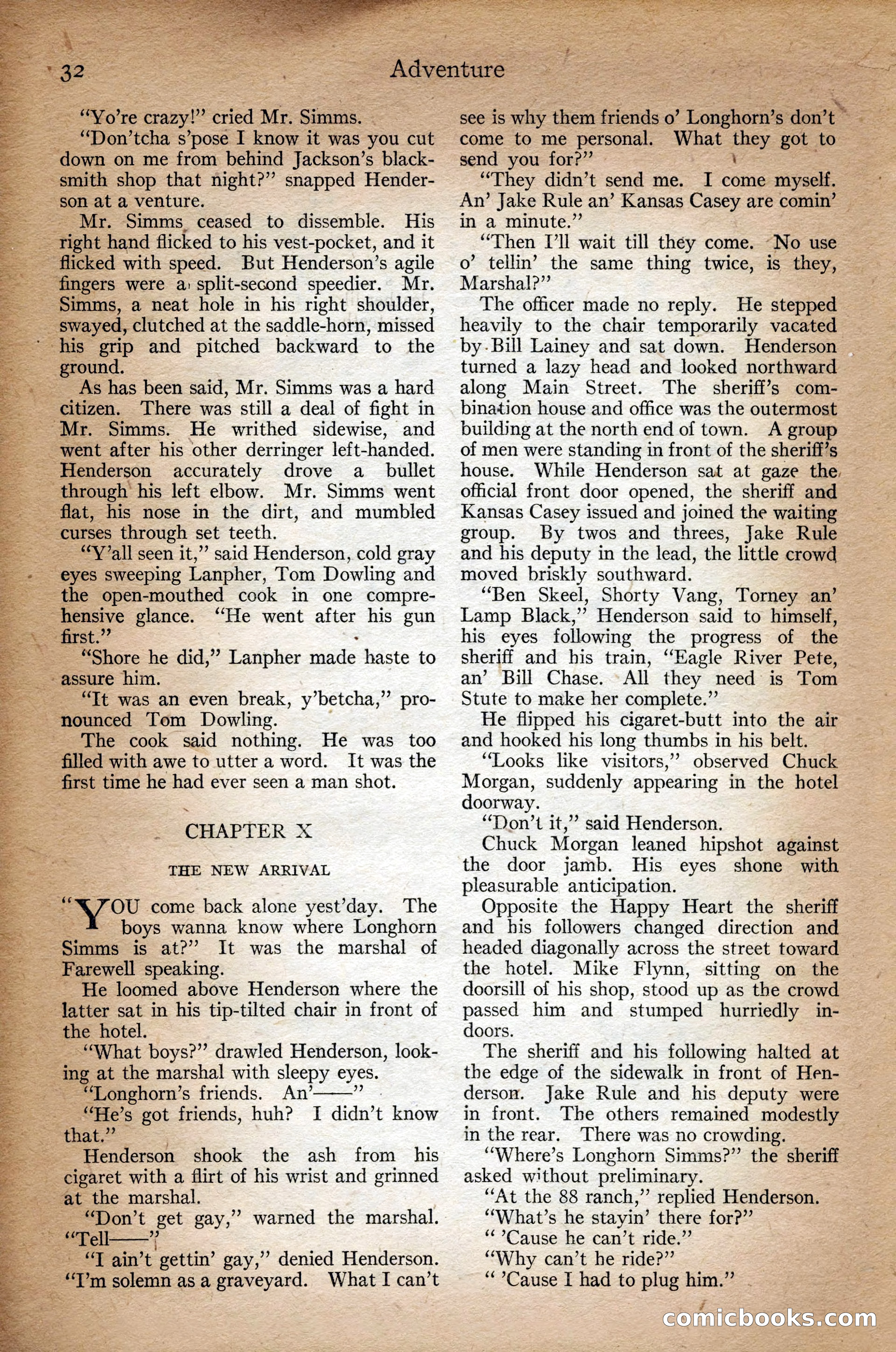 Adventure Magazine Cover, September 3, 1918 — page 34 of 196