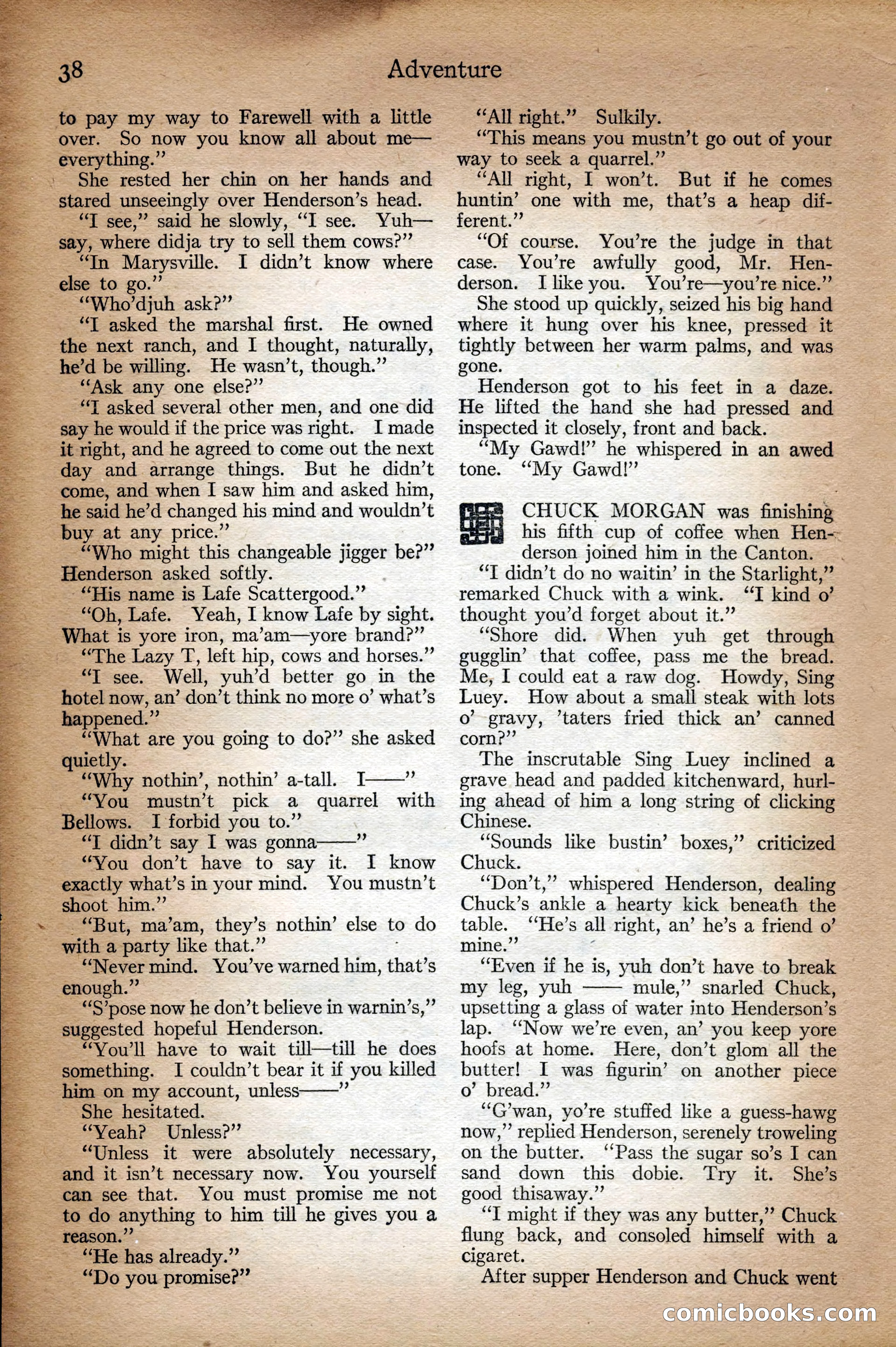 Adventure Magazine Cover, September 3, 1918 — page 40 of 196
