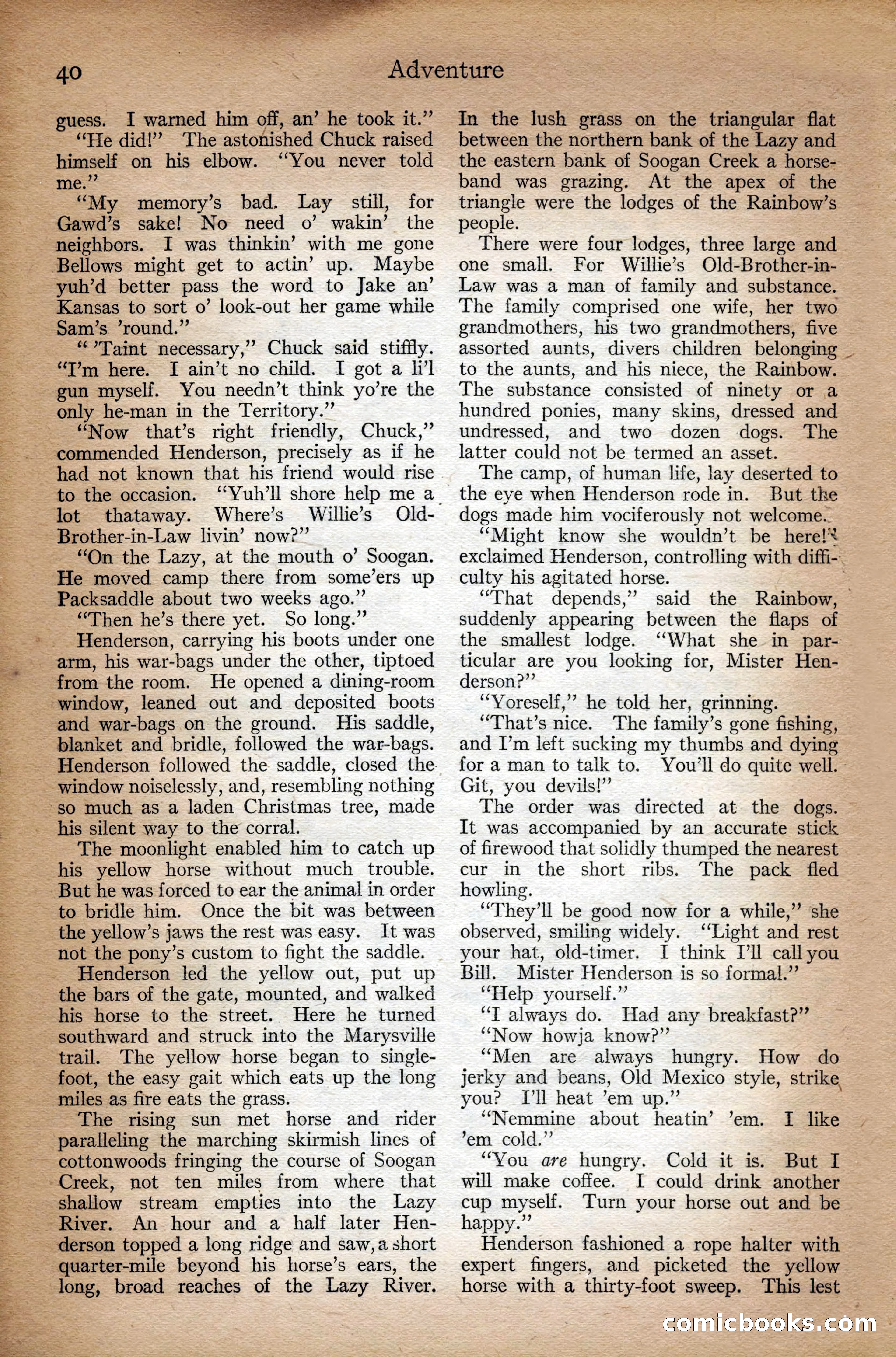 Adventure Magazine Cover, September 3, 1918 — page 42 of 196