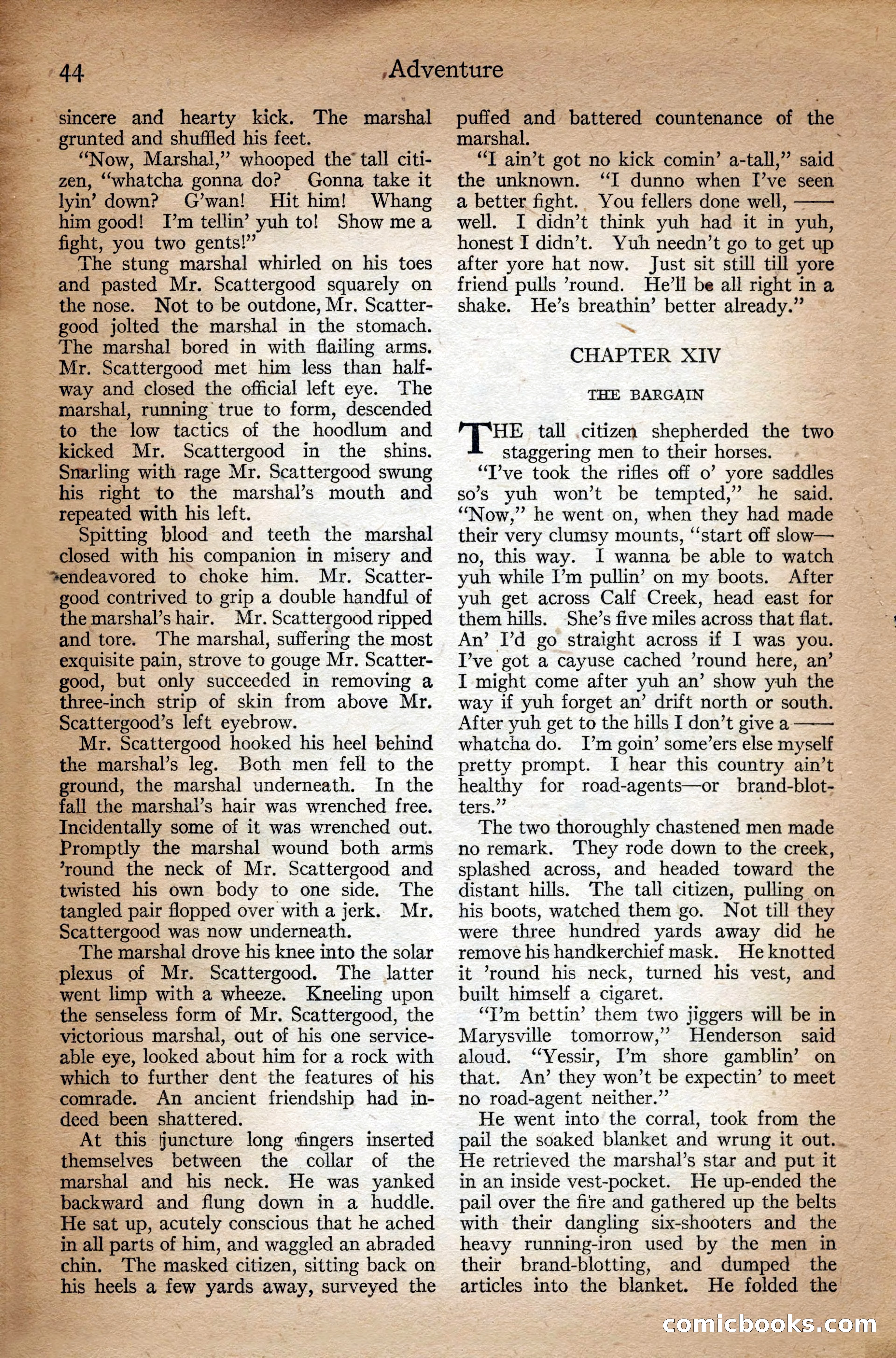 Adventure Magazine Cover, September 3, 1918 — page 46 of 196