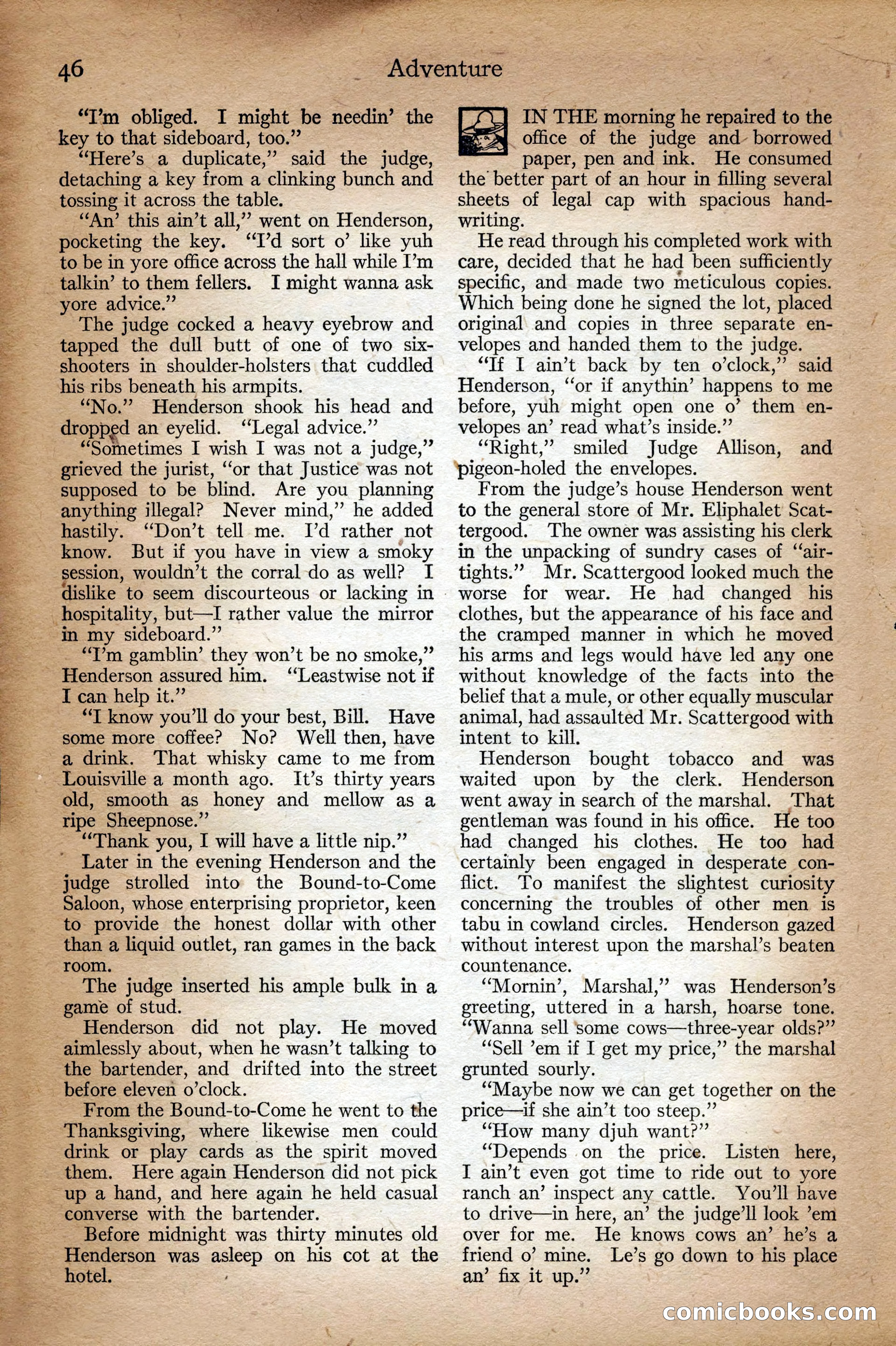 Adventure Magazine Cover, September 3, 1918 — page 48 of 196