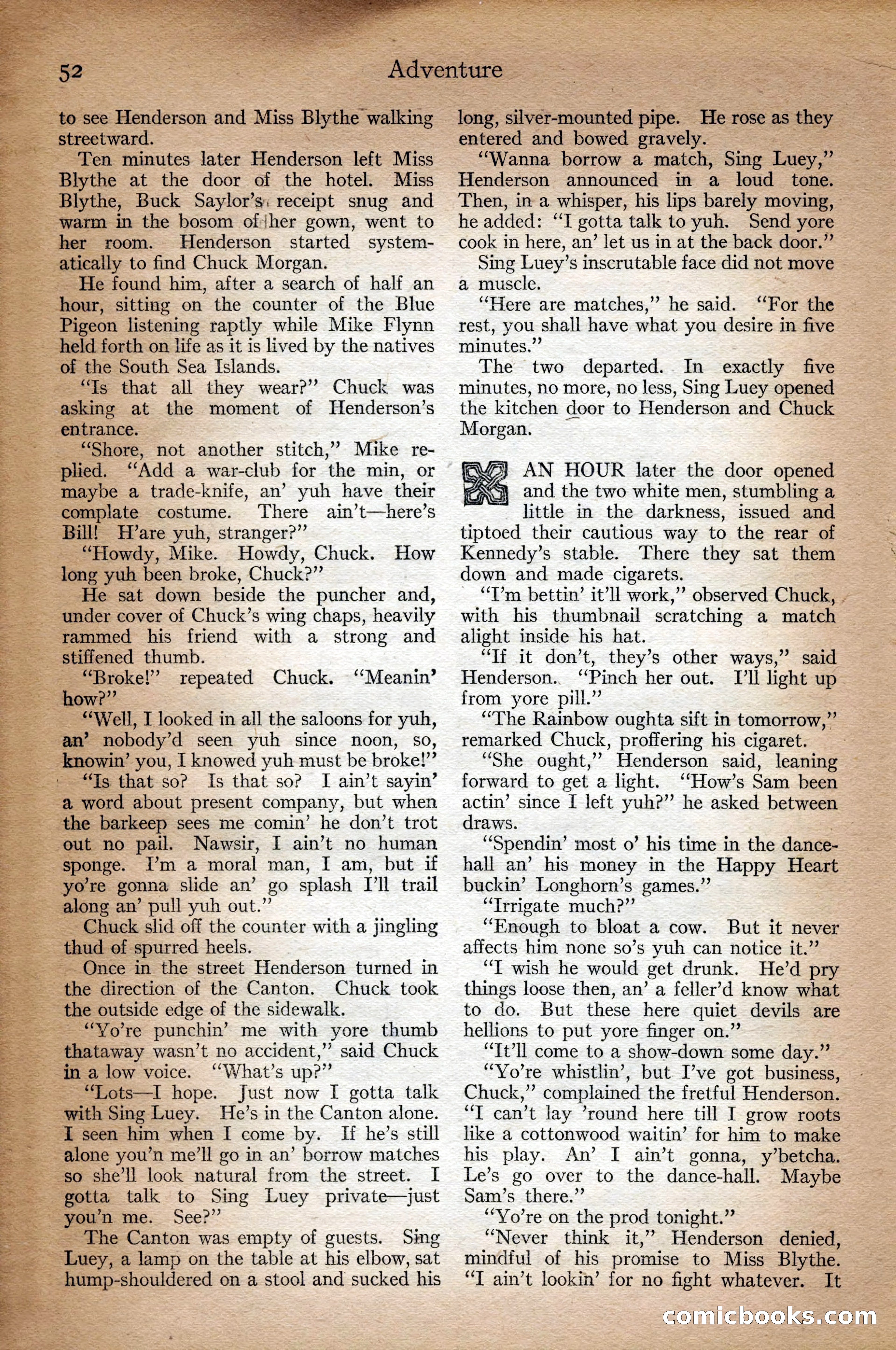 Adventure Magazine Cover, September 3, 1918 — page 54 of 196