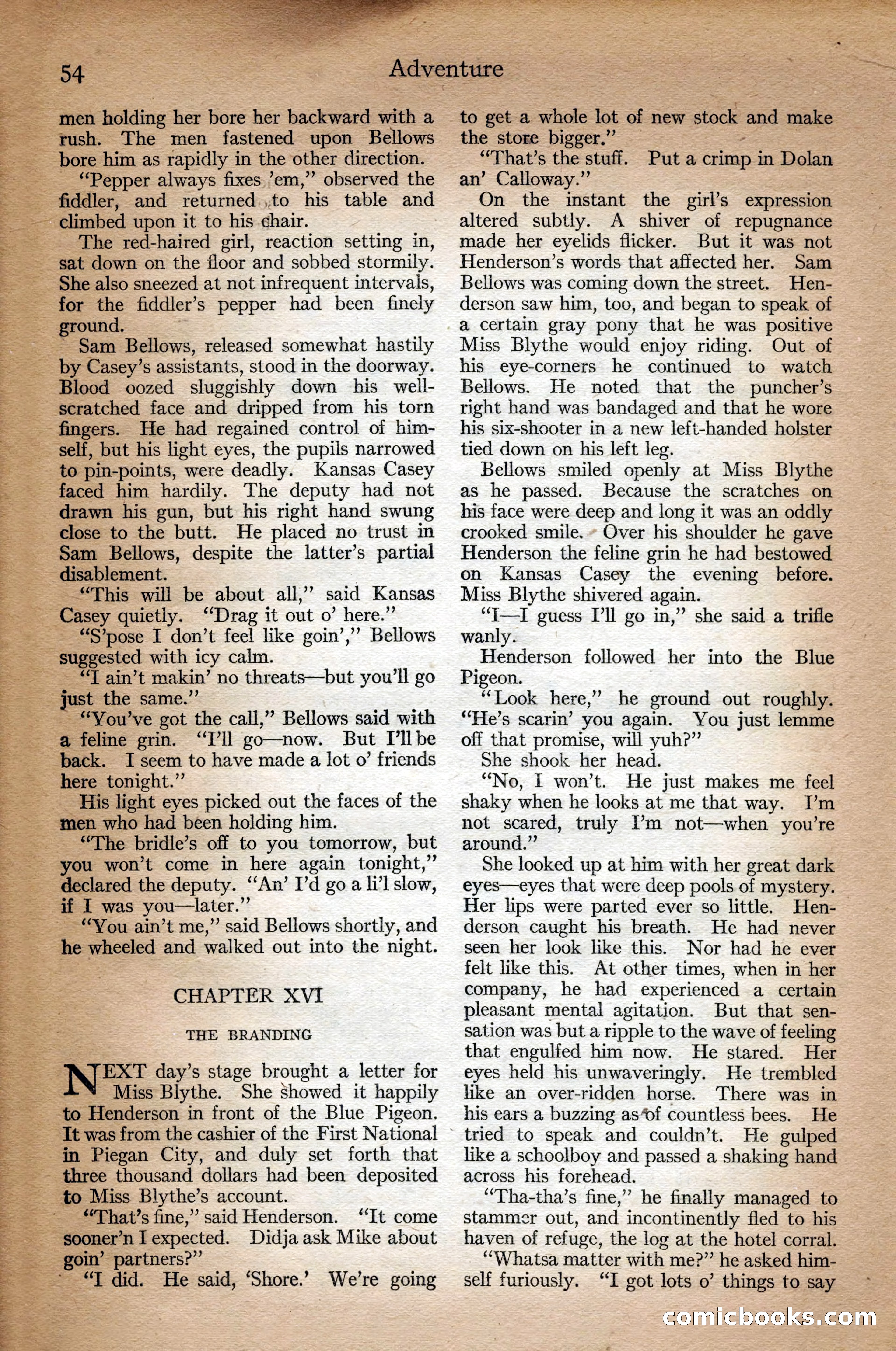 Adventure Magazine Cover, September 3, 1918 — page 56 of 196