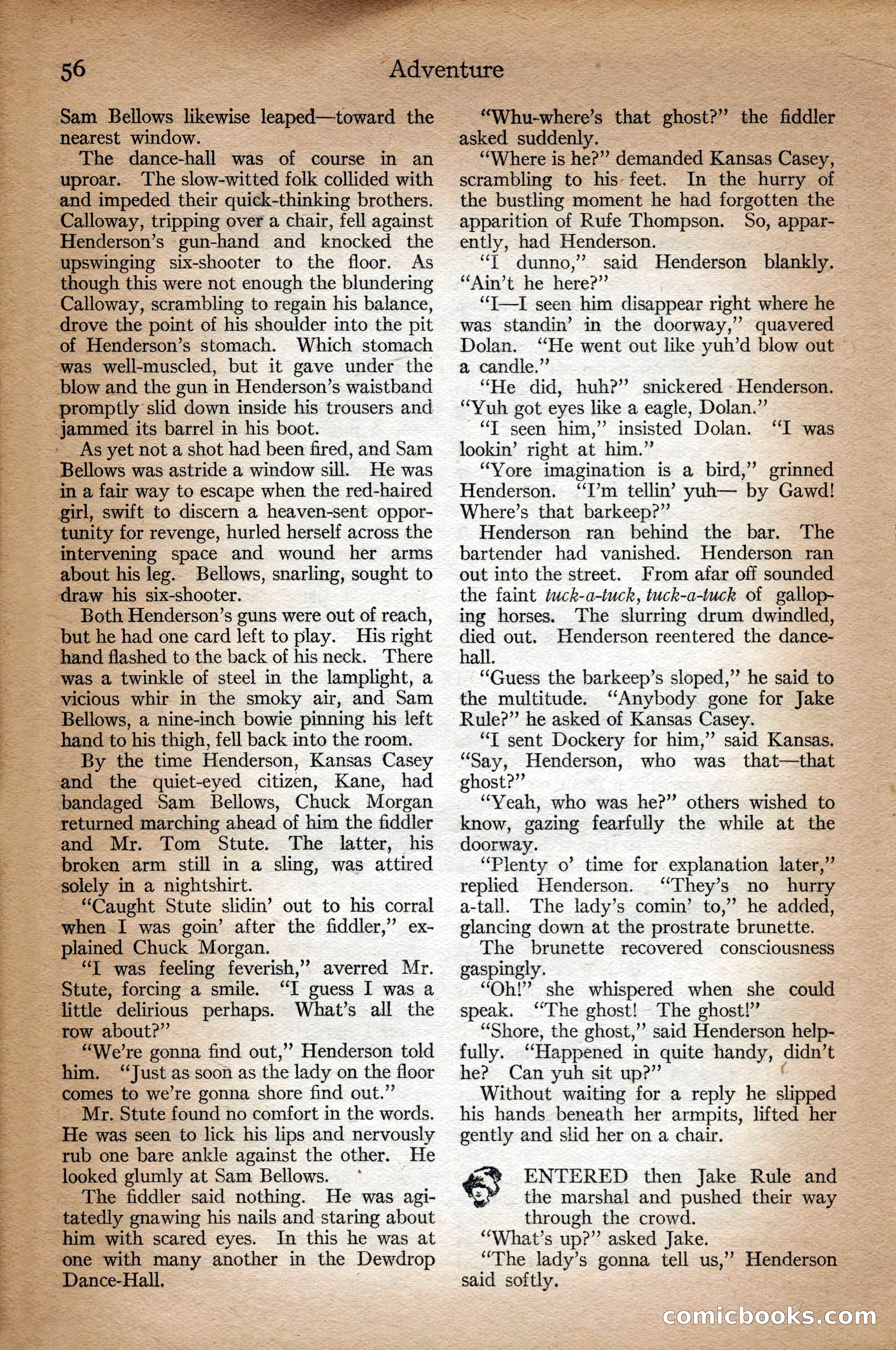 Adventure Magazine Cover, September 3, 1918 — page 58 of 196