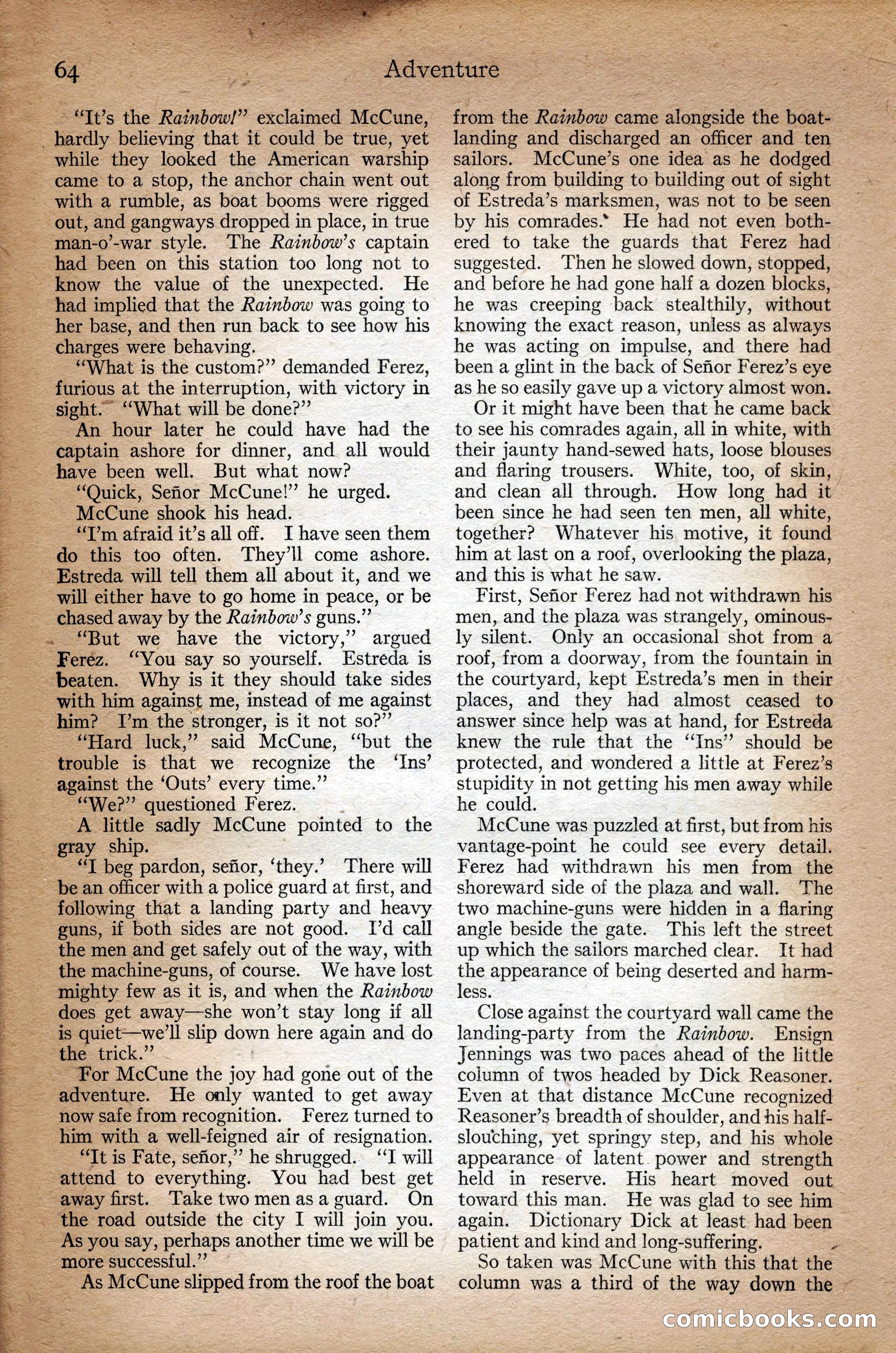 Adventure Magazine Cover, September 3, 1918 — page 66 of 196