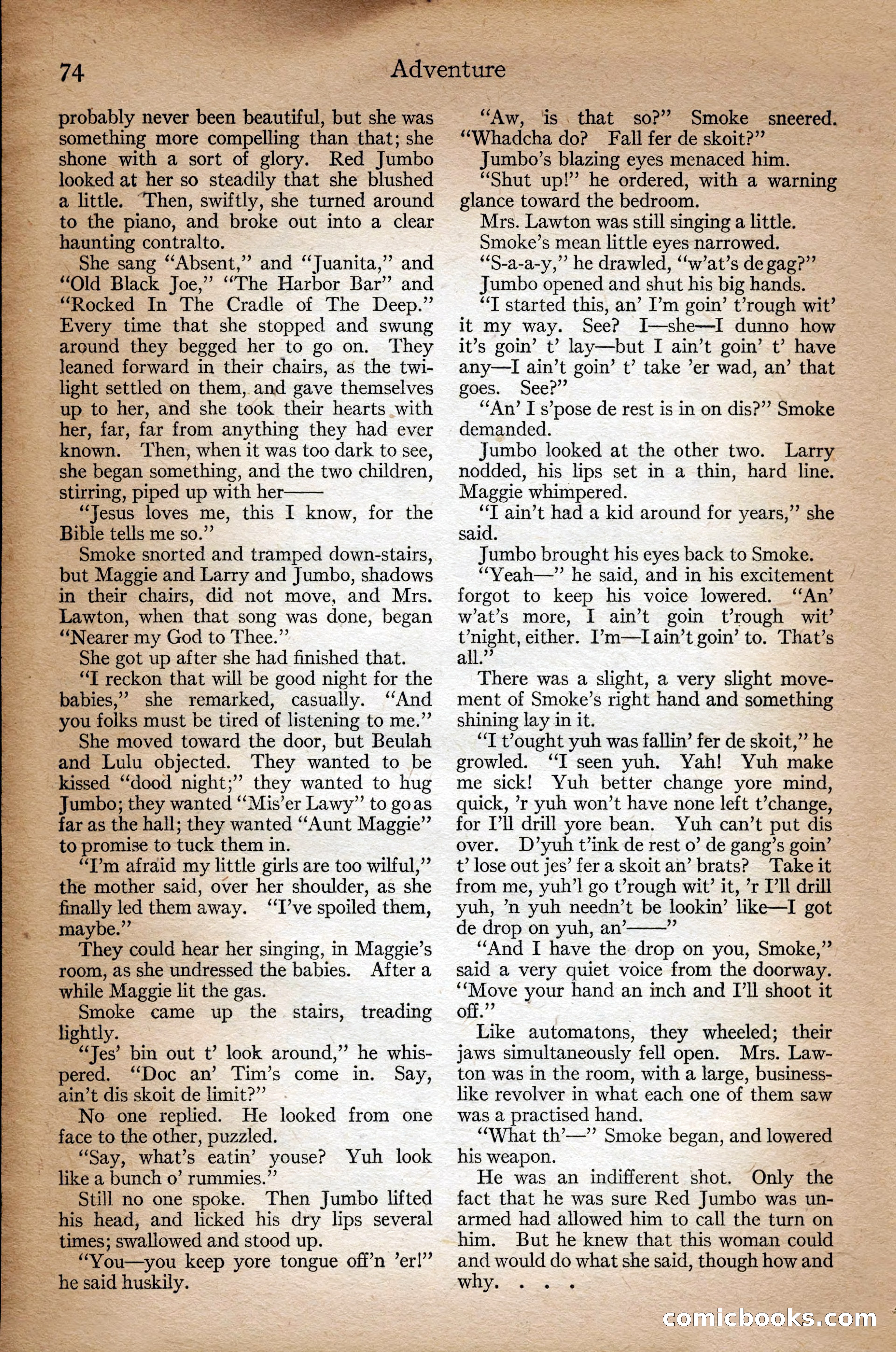 Adventure Magazine Cover, September 3, 1918 — page 76 of 196