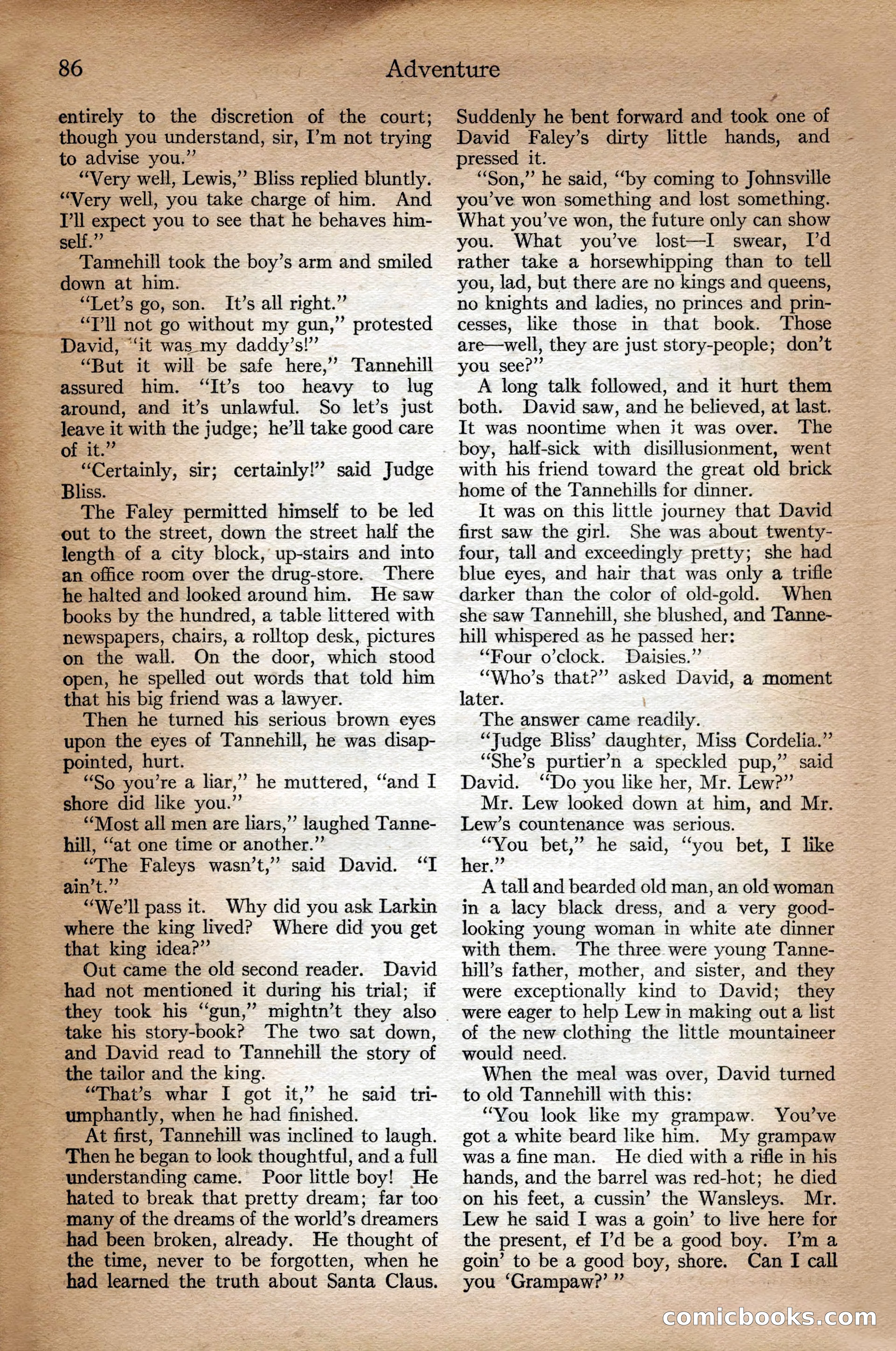 Adventure Magazine Cover, September 3, 1918 — page 88 of 196