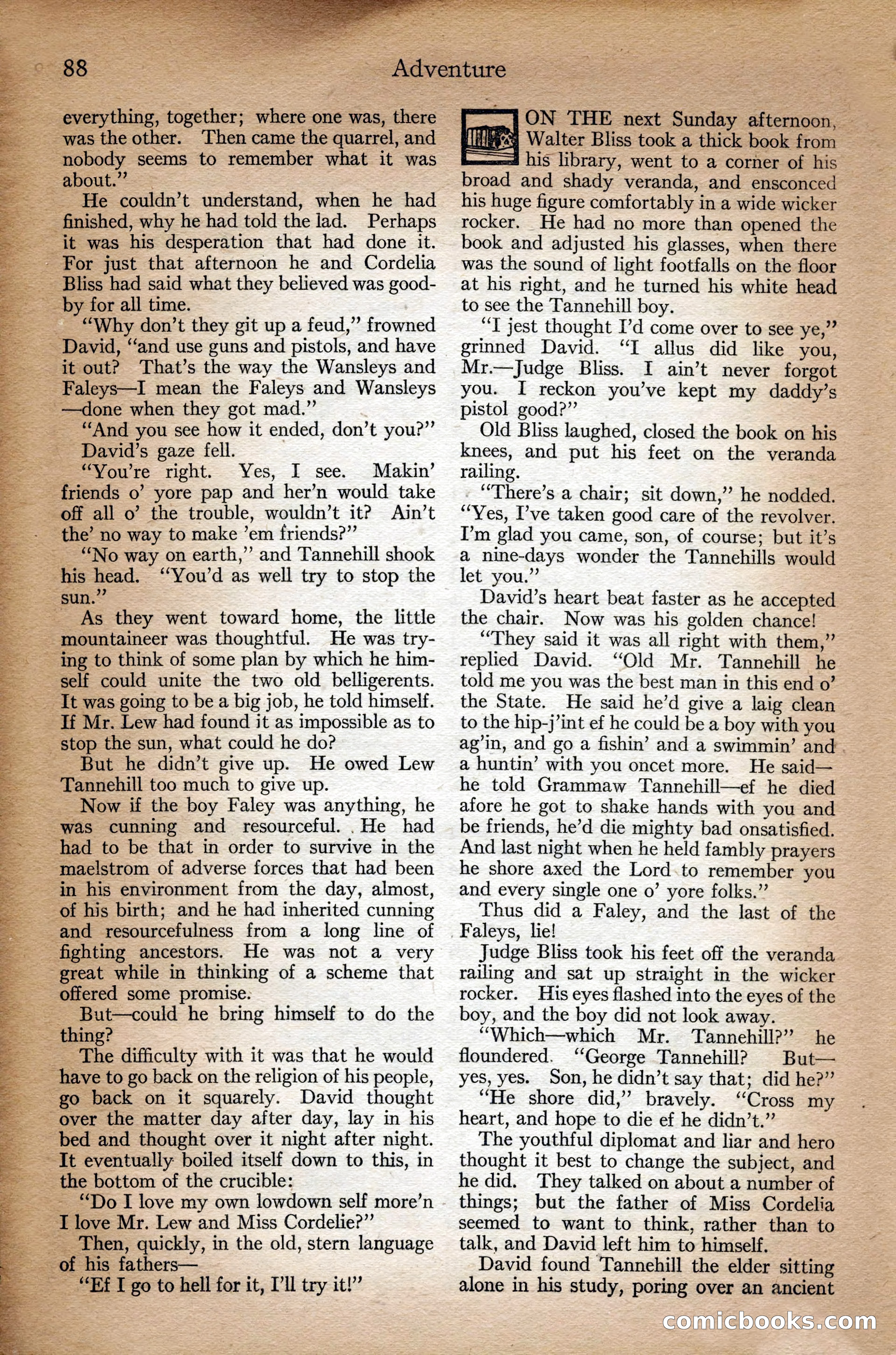 Adventure Magazine Cover, September 3, 1918 — page 90 of 196
