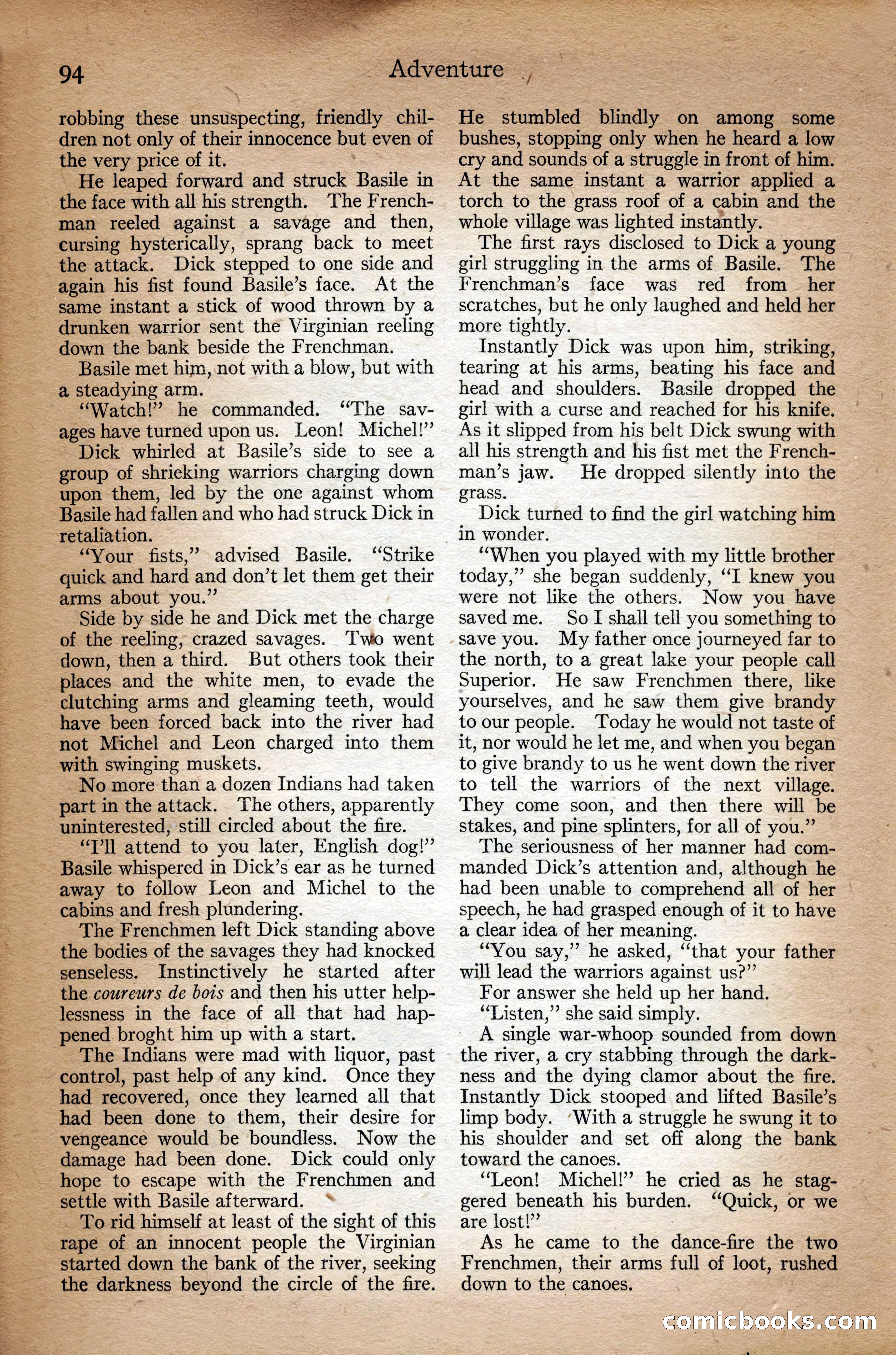 Adventure Magazine Cover, September 3, 1918 — page 96 of 196
