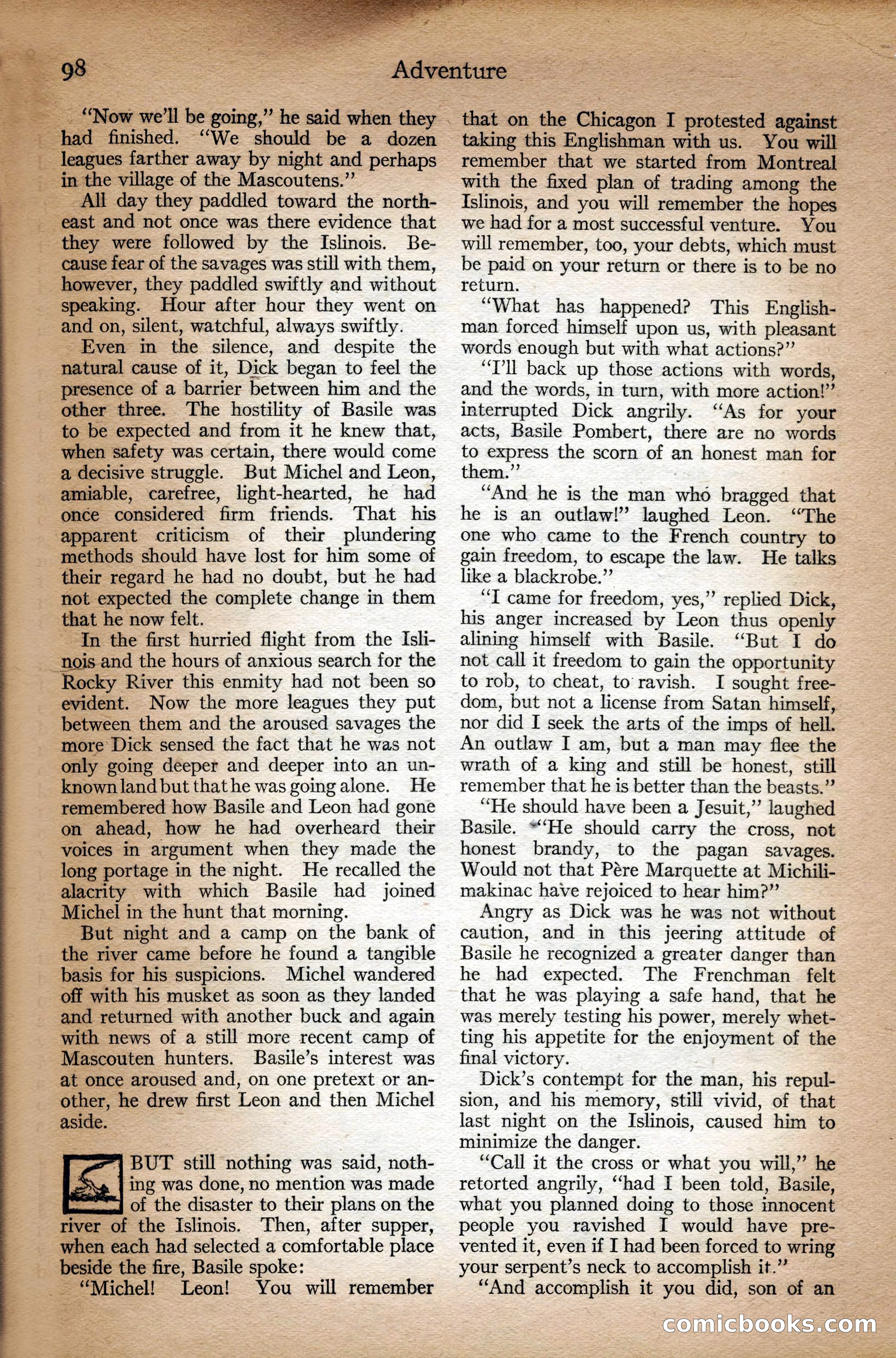 Adventure Magazine Cover, September 3, 1918 — page 100 of 196